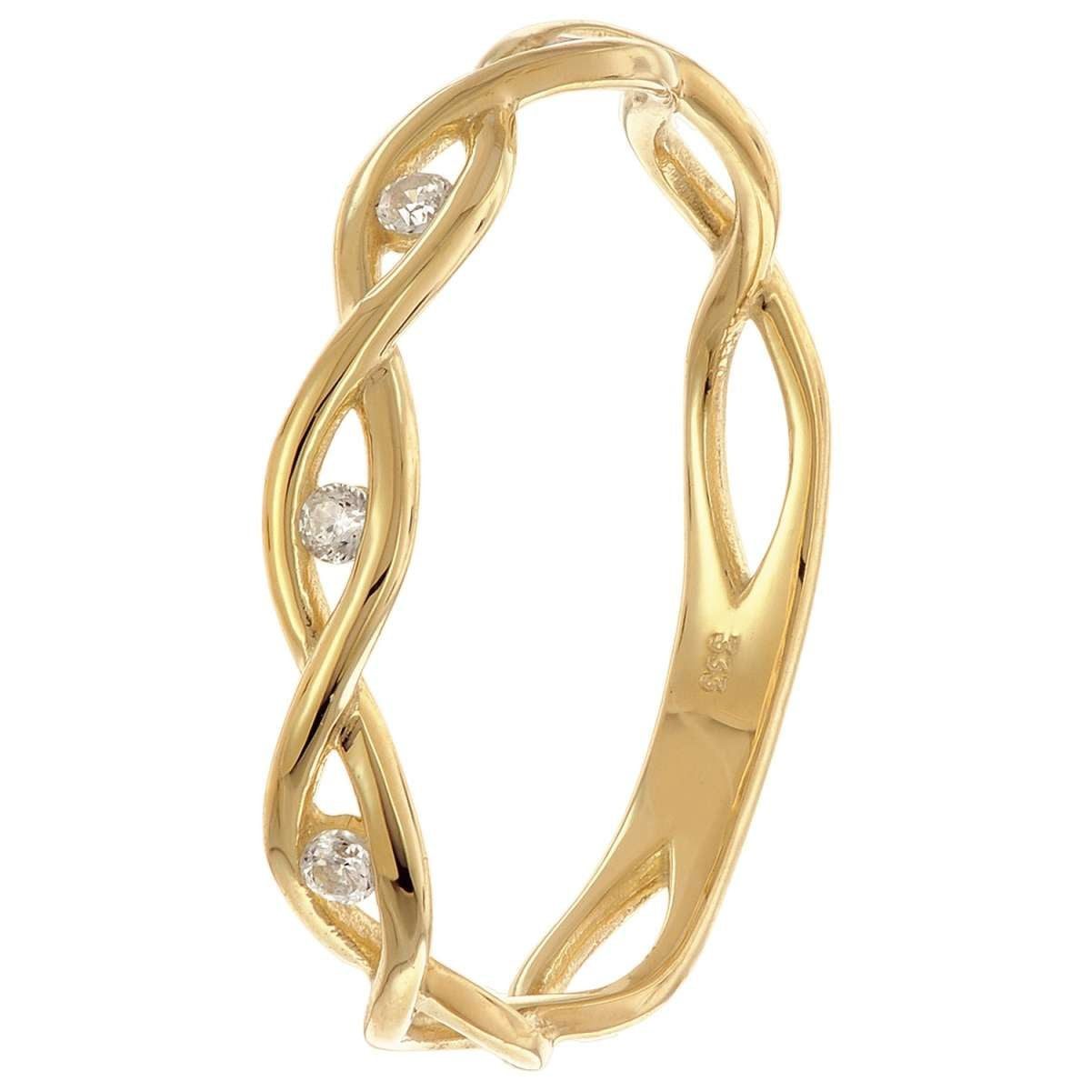 trendor Goldring 68415, für Damen-Ring Gold 333/8K mit Zirkonias