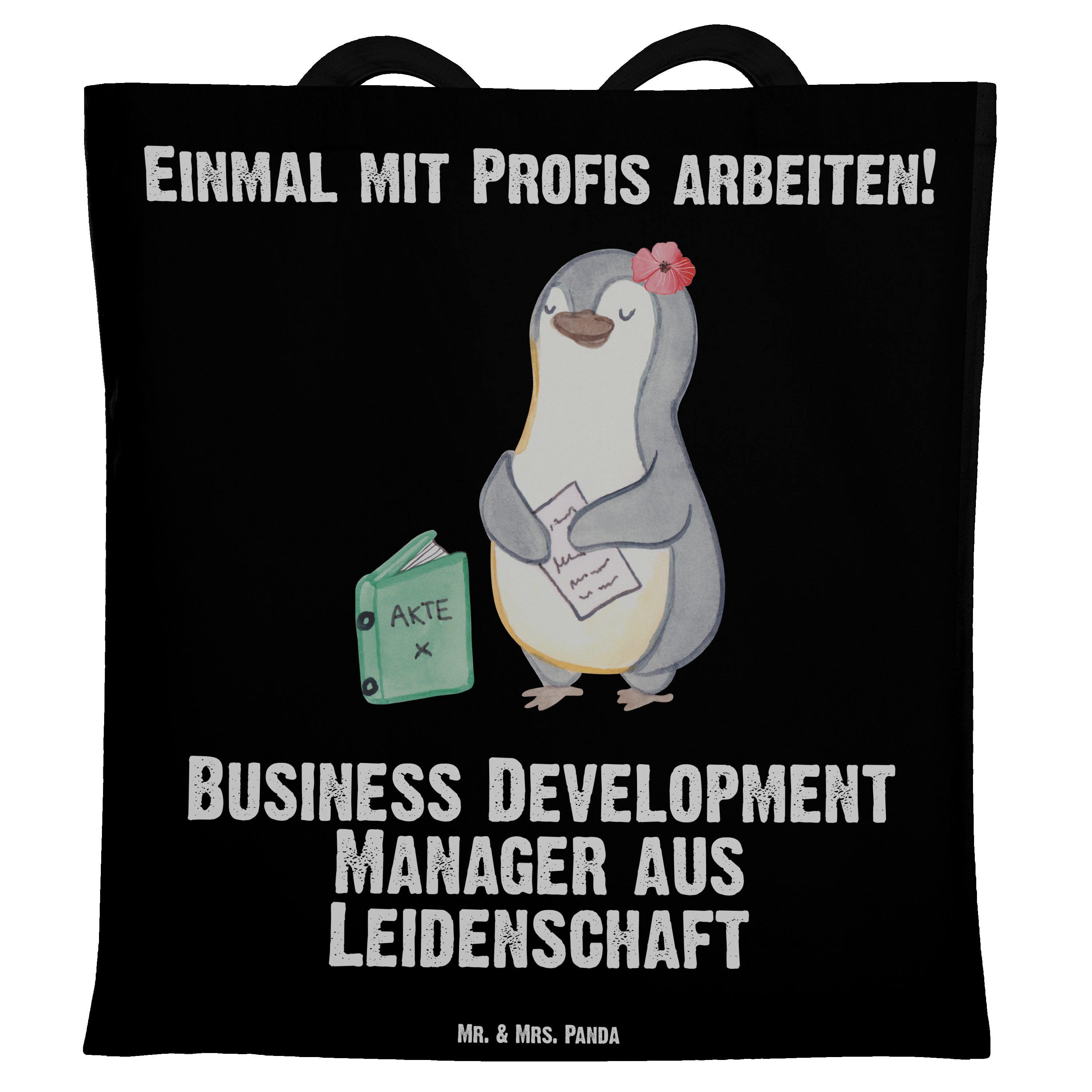 Mr. & Mrs. Panda Tragetasche Business Development Manager aus Leidenschaft - Schwarz - Geschenk, B (1-tlg)