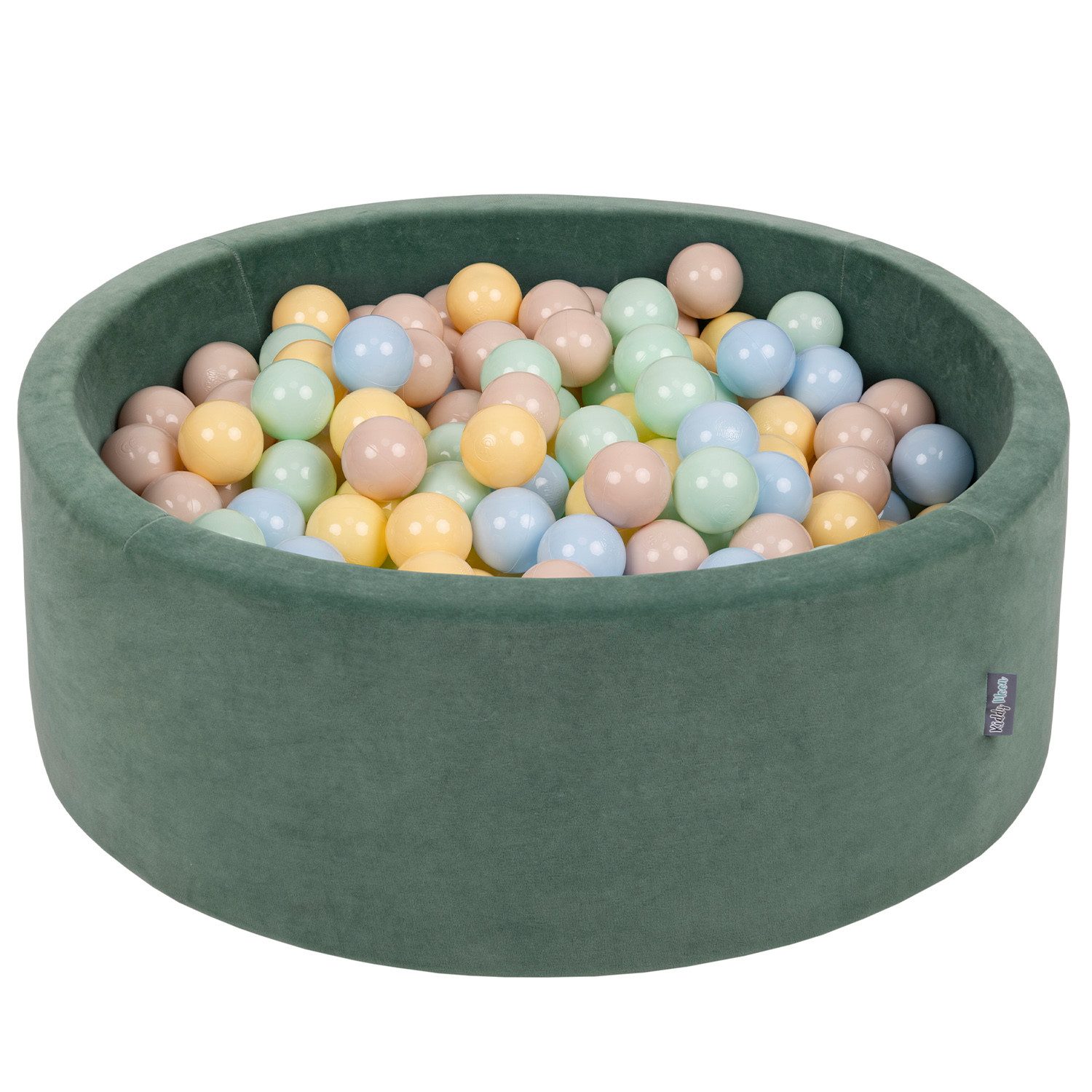 KiddyMoon Bällebad OK30V, (Bällepool mit bunten Bällen, 200-tlg., Bällepool mit bunten Bällen), Samt Bällebad Made in EU