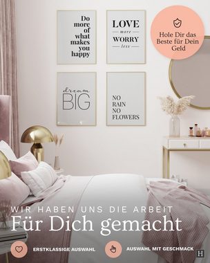 Heimlich Poster Set als Wohnzimmer Deko, Bilder DINA3 & DINA4, Love More, Sprüche &Texte