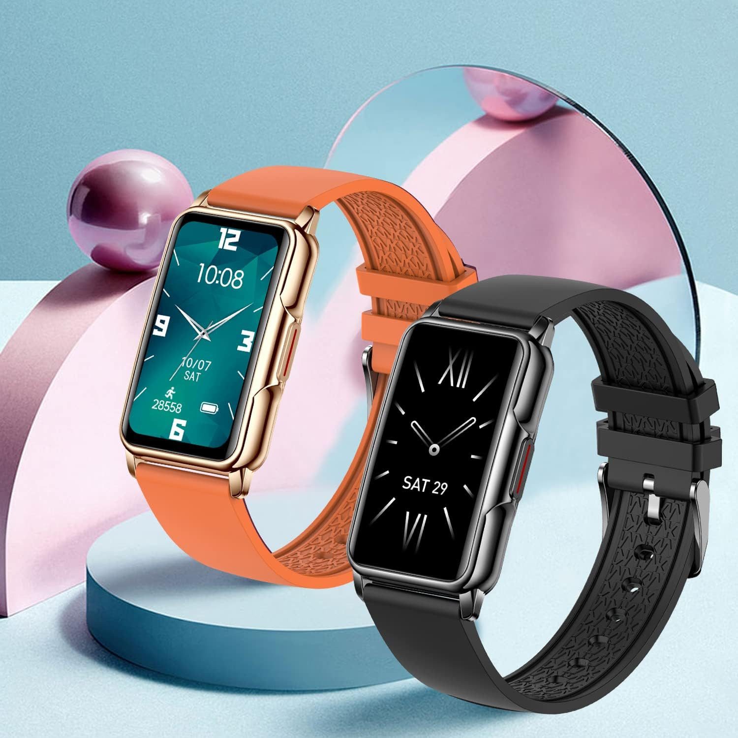 Kesasohe Damen's IP68 Wasserdicht Fitness tracker; Sportuhr 124 Sportmodi Smartwatch (4 cm/1,47 Zoll, Android iOS), mit SpO2 Herzfrequenzmessung Schlafmonitor und Musikkontrolle