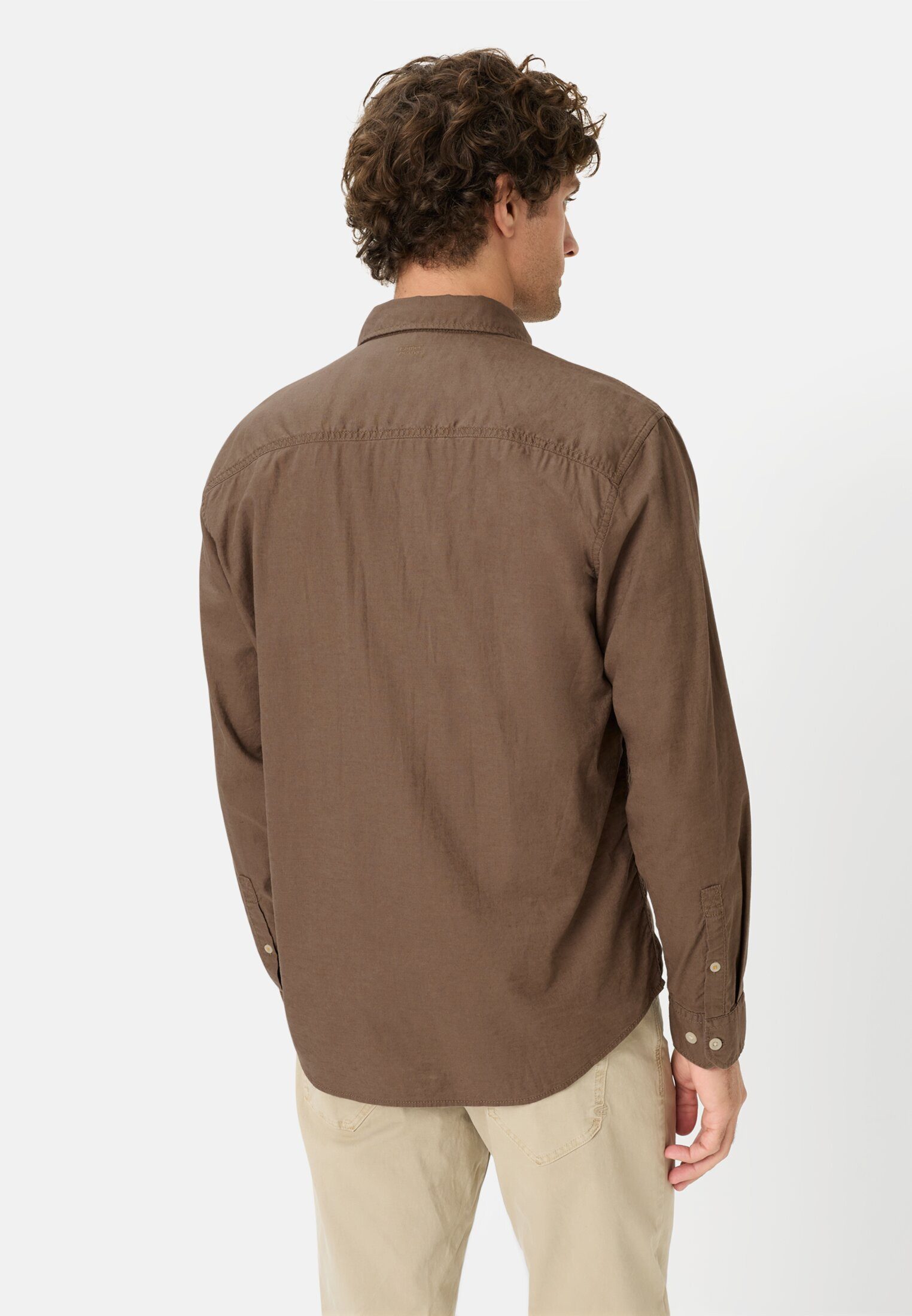 camel active Leinenhemd aus Leinen-Baumwoll-Mix Langarm