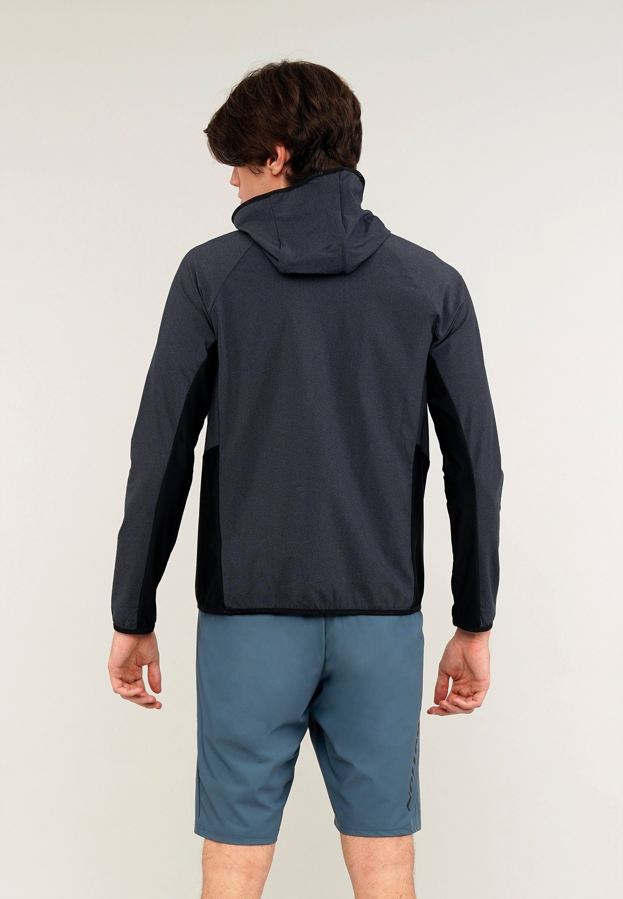 blau-meliert Motion GIORDANO mit 4-Wege-Stretch Sweatshirt G bequemem