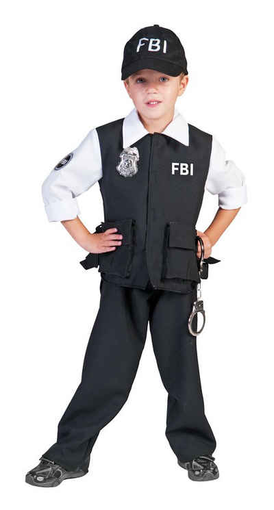 Funny Fashion Kostüm FBI Agent Kostüm Polizist für Jungen