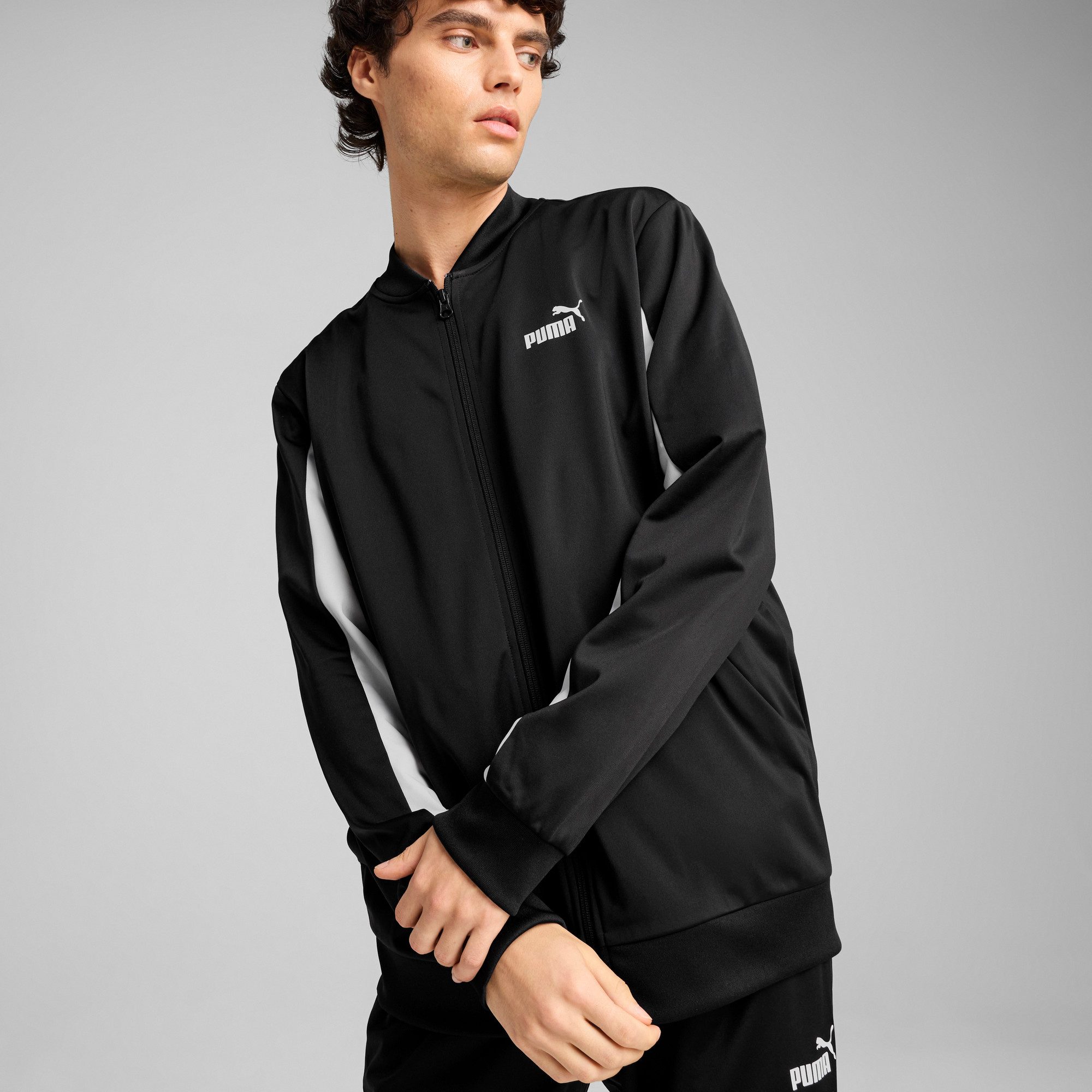 PUMA Trainingsanzug POLY BASEBALL SUIT (2-tlg), zweiteiliges Set, mit elastischem Bund, mit verstellbarem Kordelzug
