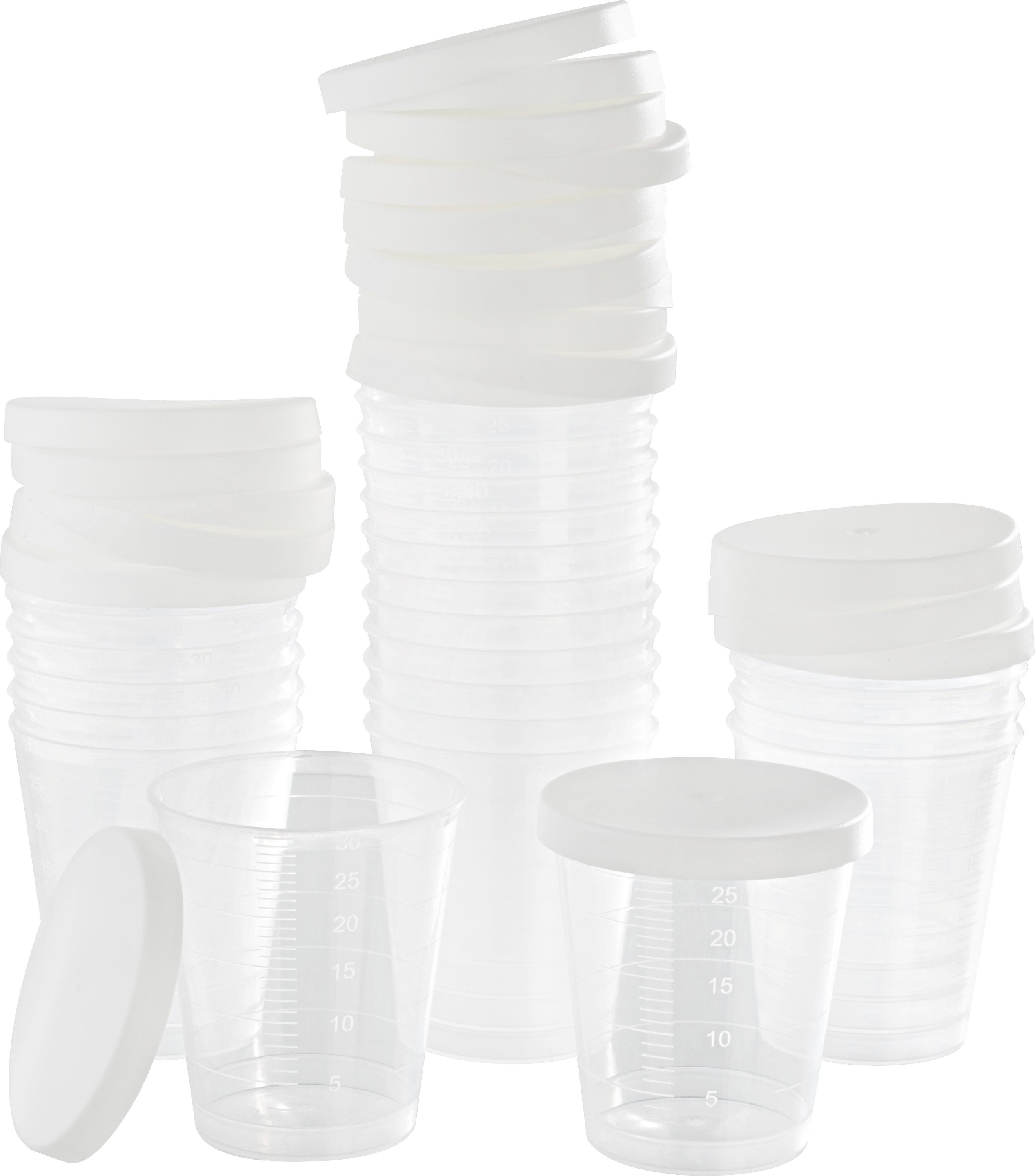 VBS Malbecher Mini-Becher mit Deckel Mischbecher 30 ml, 24 Stück