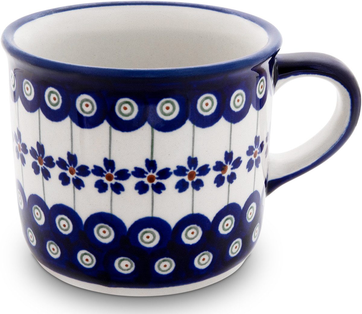 Bunzlauer Keramik Becher Bunzlauer Keramik 400 ml Kaffeepott Teebecher Ø10,2cm H 8,6cm Dek 166a, Keramik
