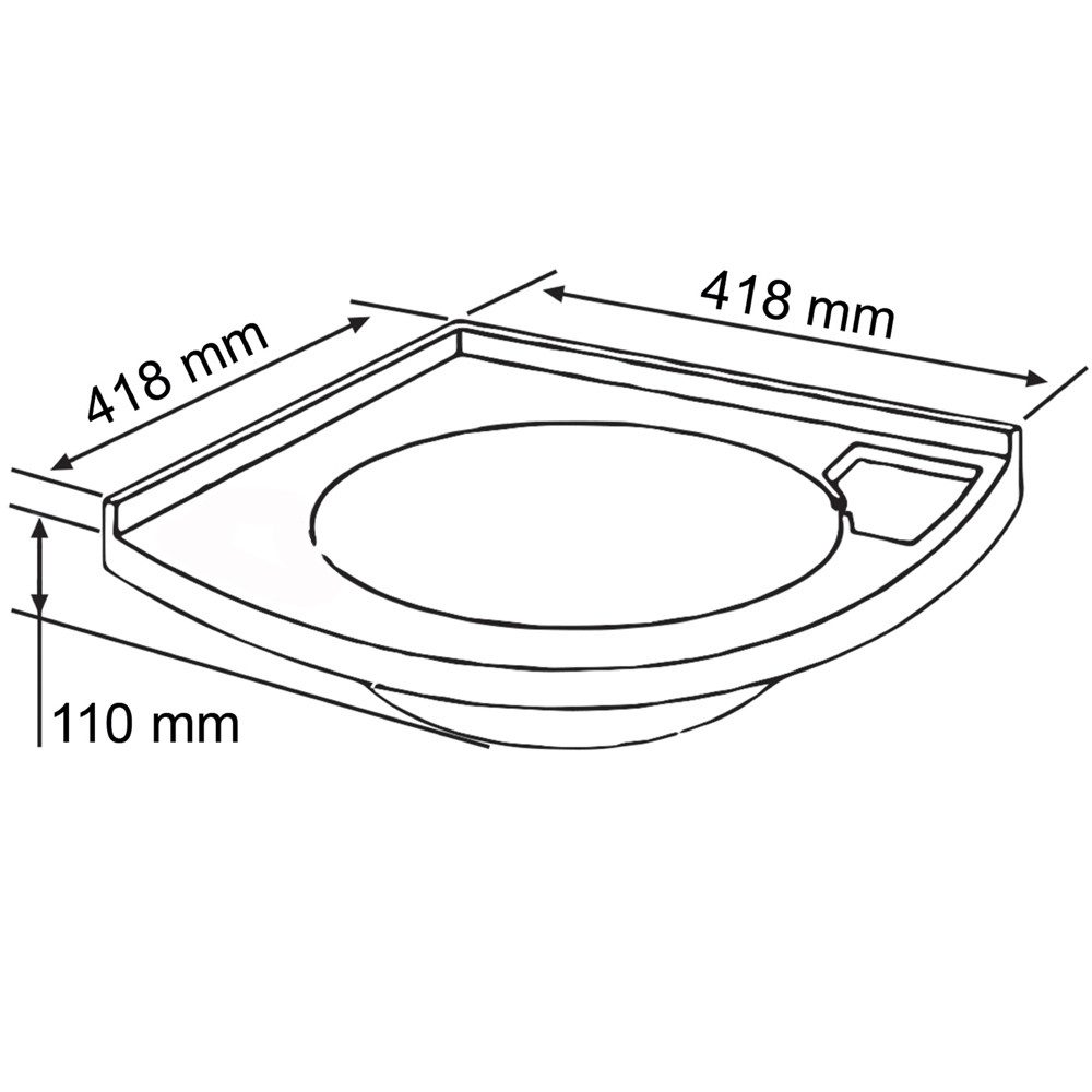GES Waschbecken Eckwaschbecken Wohnmobil Wohnwagen Caravan Camping Boot 418x418x155 mm – Bild 4 von 4