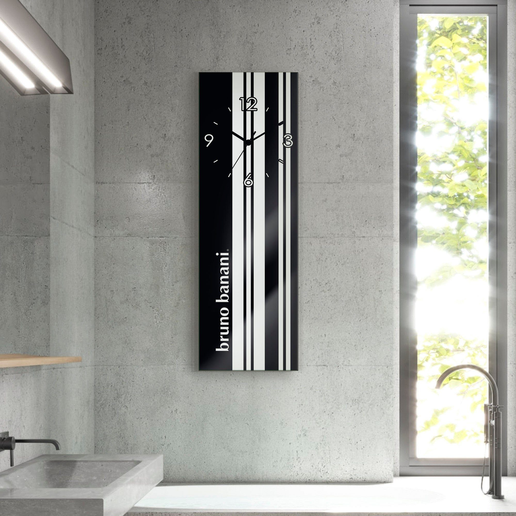 Wanduhr Stripes auf Glas