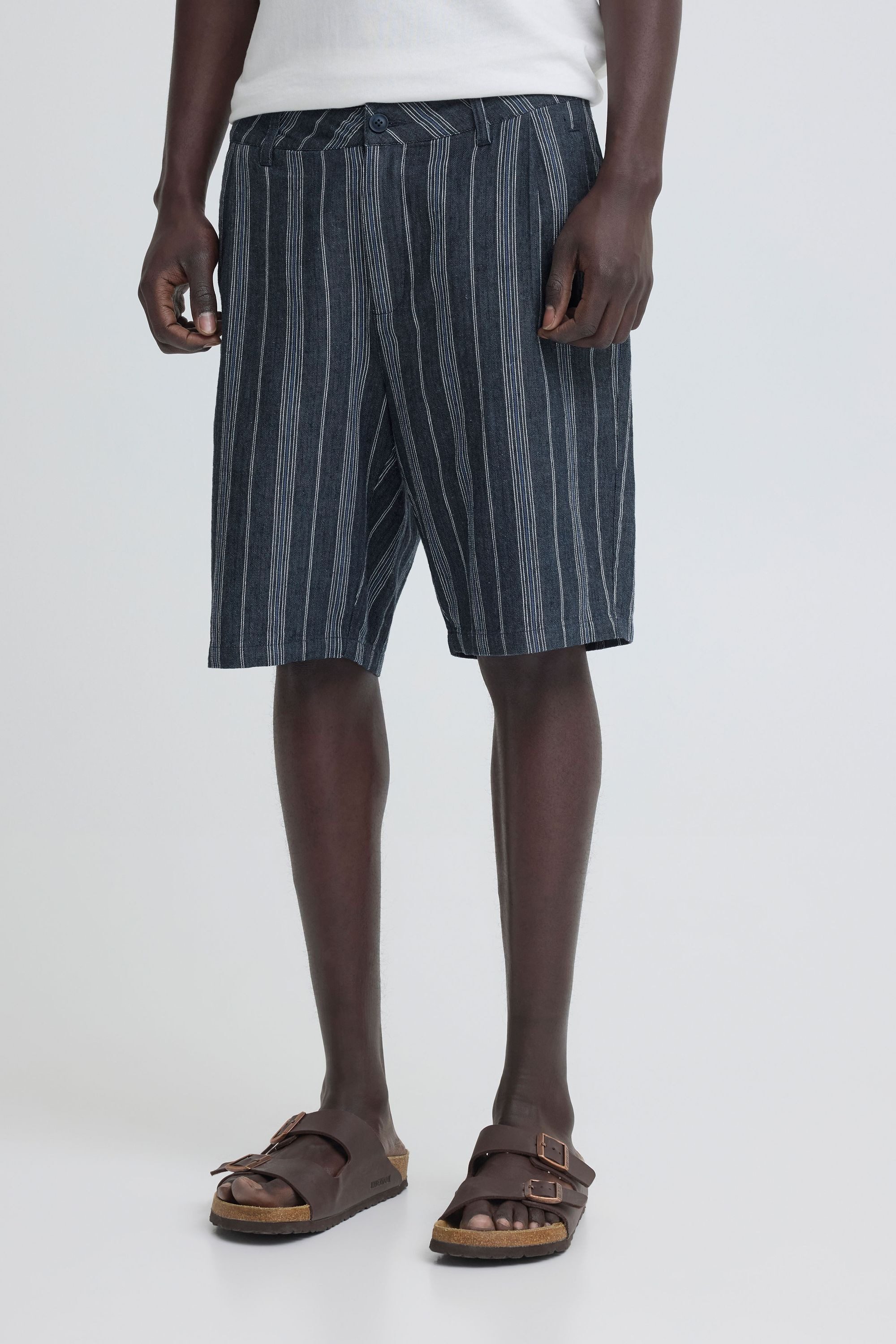 Blend Leinenhose BHMaddox Linen Mix Striped Sommerliche Shorts aus Baumwoll-Leinen-Mix