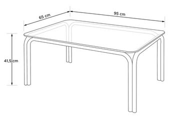 Konsimo Gartentisch RAMBE Gartentisch, hergestellt in der EU, handgefertigt, Loft, Stahlrahmen