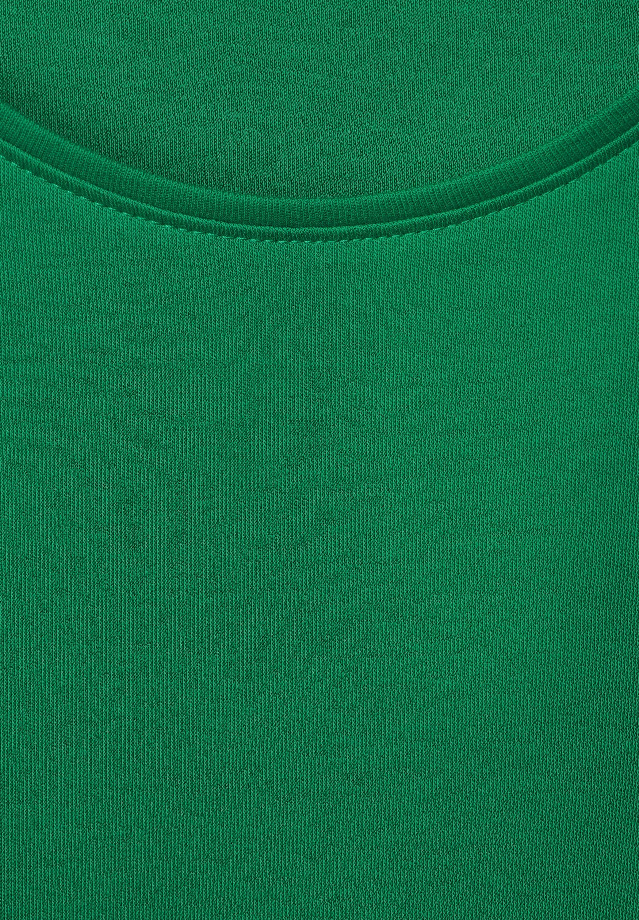 Cecil T-Shirt green Unifarbe easy in