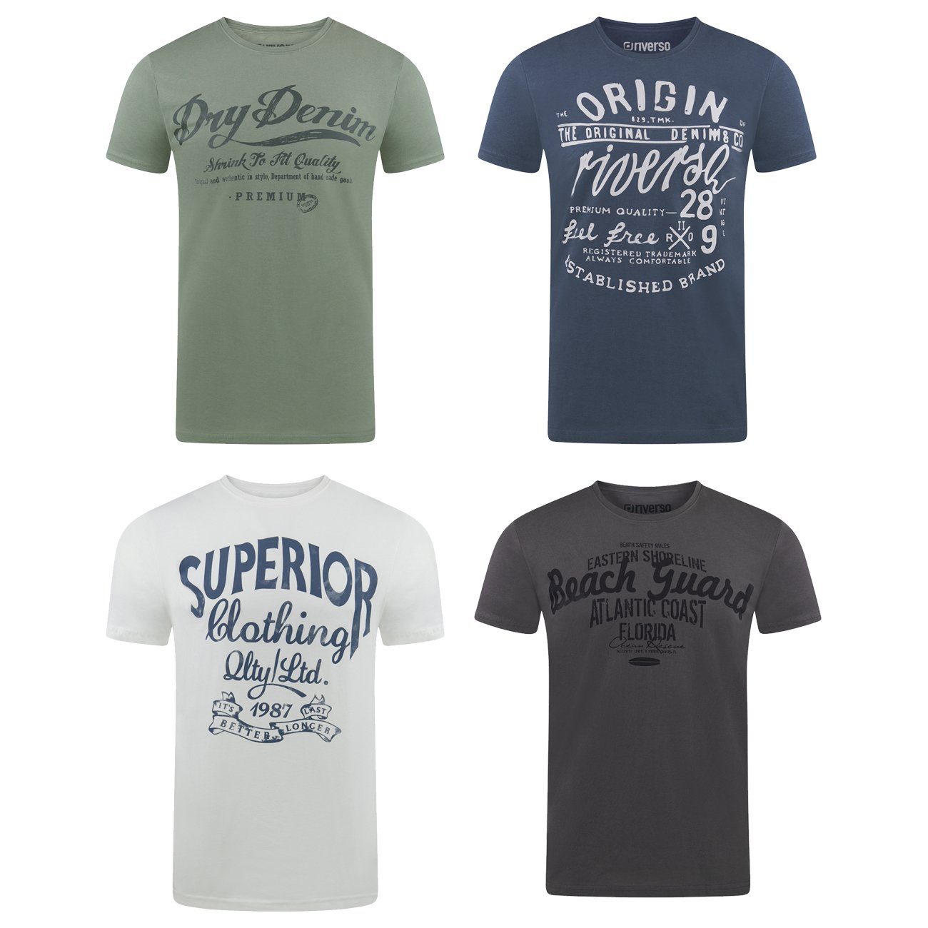 riverso T-Shirt Herren Printshirt RIVLeon Regular günstig online kaufen