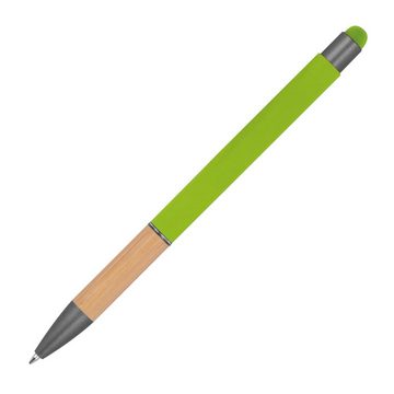 Livepac Office Kugelschreiber Touchpen Kugelschreiber mit Griffzone aus Bambus / Farbe: apfelgrün