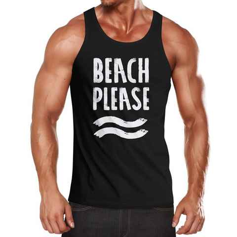 Neverless Tanktop Herren Tank-Top Beach please Muskelshirt Muscle Shirt Neverless® mit Print