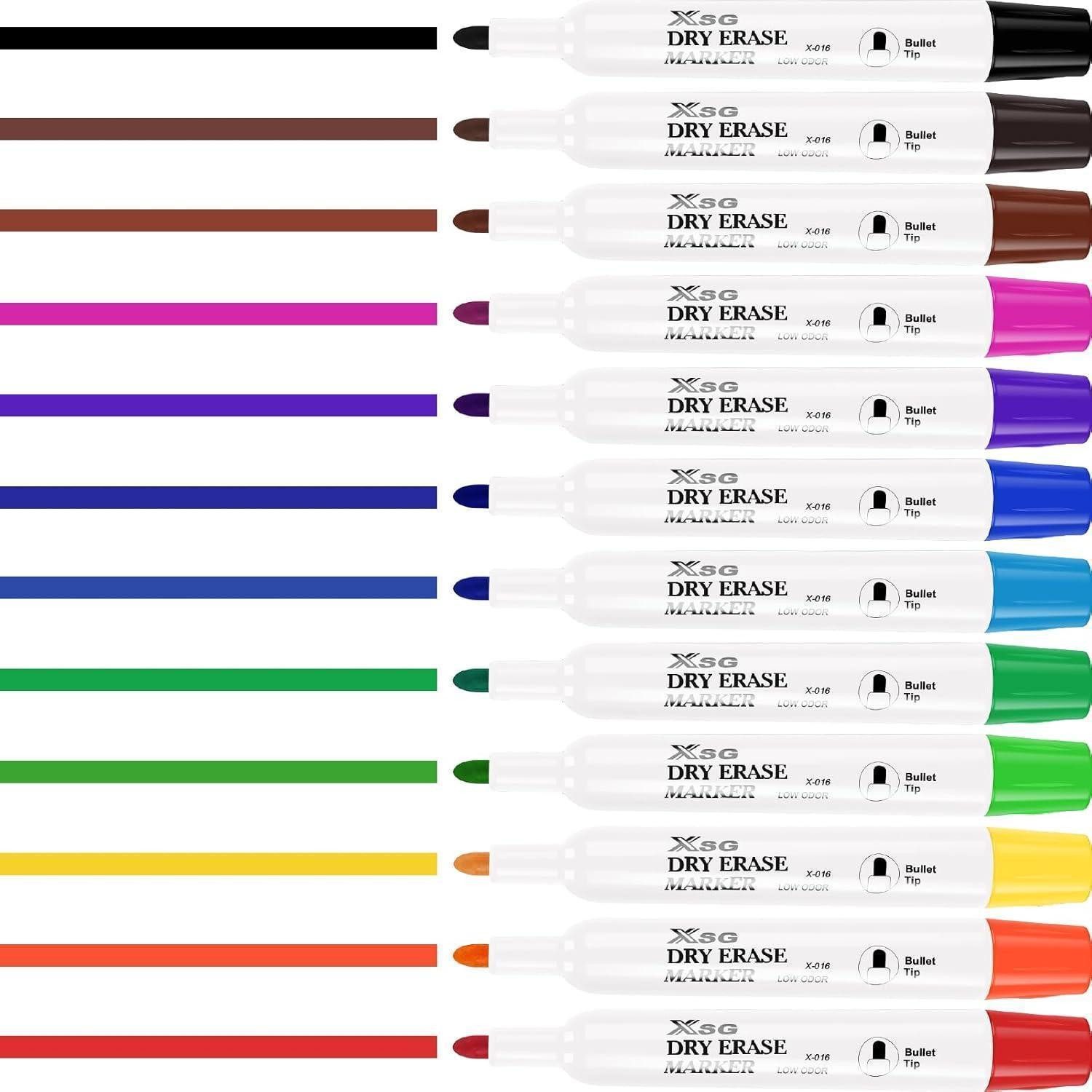 colpart Whiteboard Marker Whiteboard Marker Schwarz Folienstift Feine Spitze 72Stk 6-Farben Set