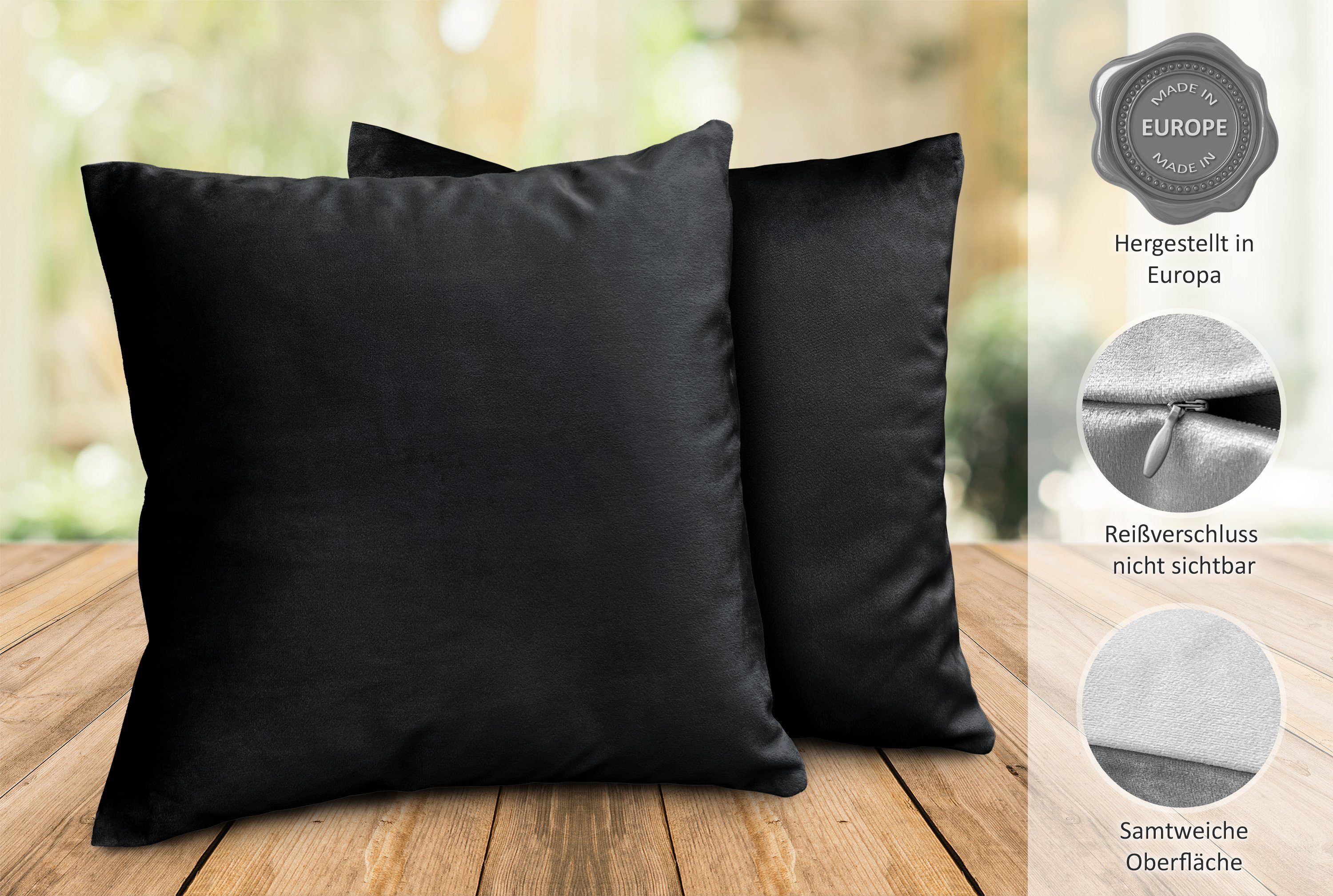 Beautex Kissenhüllen Samt Kissenhüllen 2er Set, günstig online kaufen