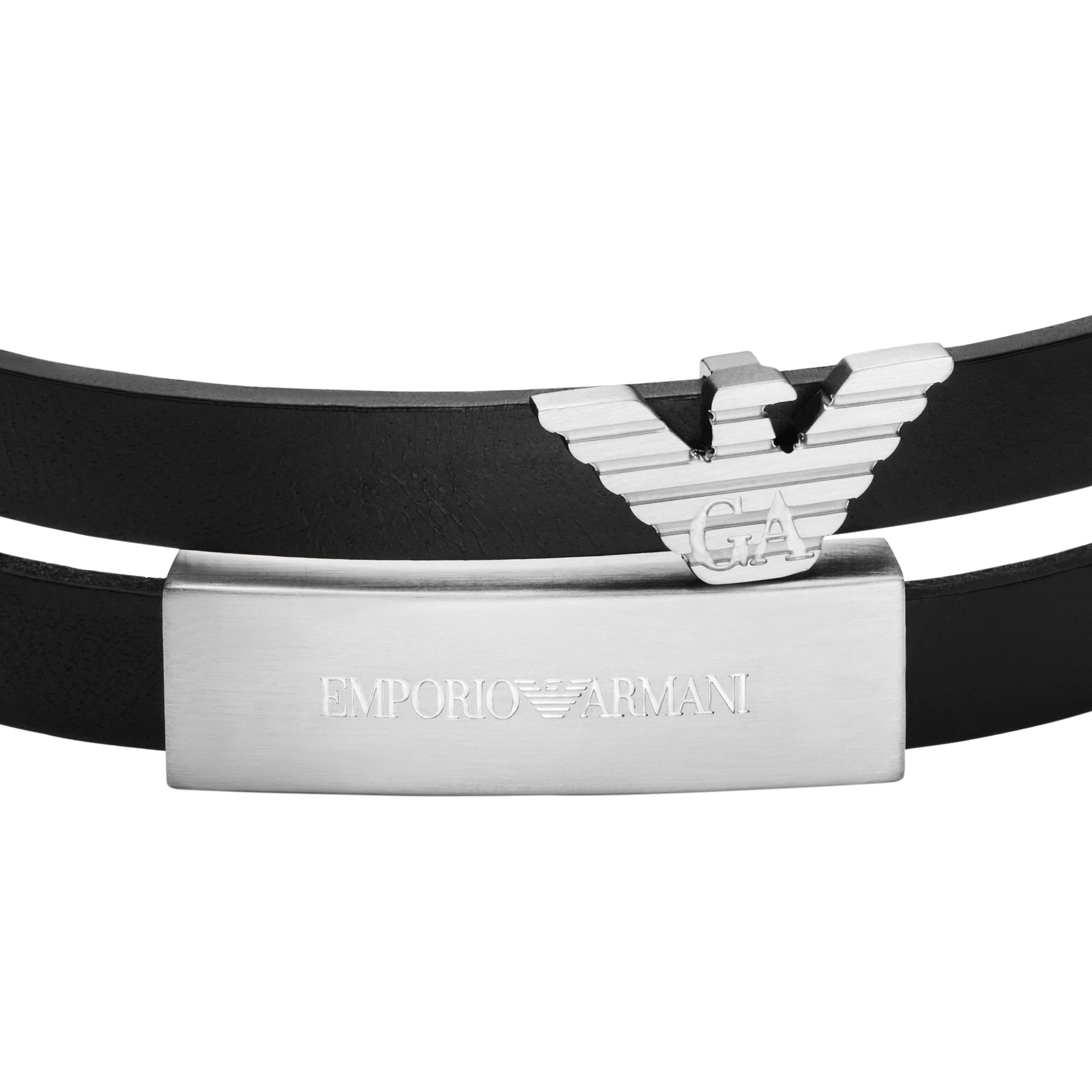 Emporio Armani Wickelarmband Schmuck Geschenk Edelstahl, Leder