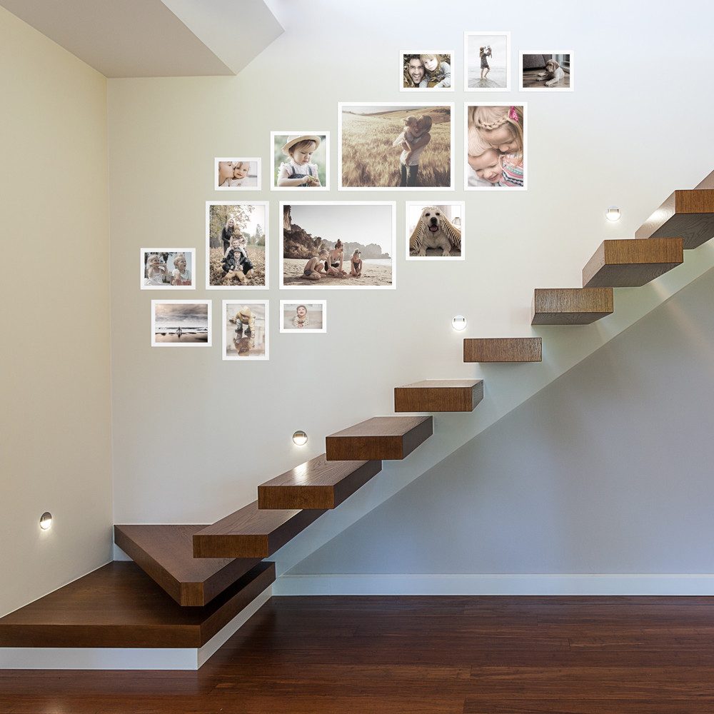 WANDStyle Bilderrahmen-Set H950, für 14 Bilder, Weiß, aus Massivholz im Stil Modern