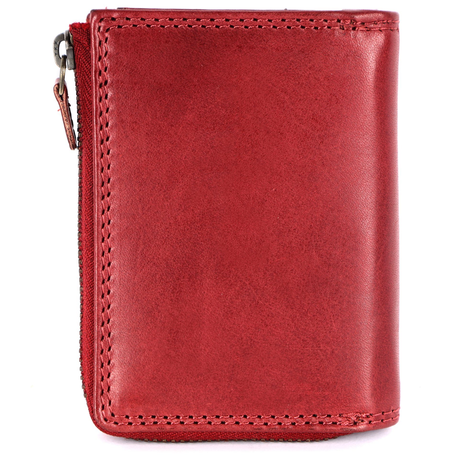 Benthill Geldbörse Klein Echt Leder RFID Damen & Herren Geldbeutel Slim-Wallet Portmonee, RFID-Schutz Kartenfächer Münzfach Reißverschlussfach