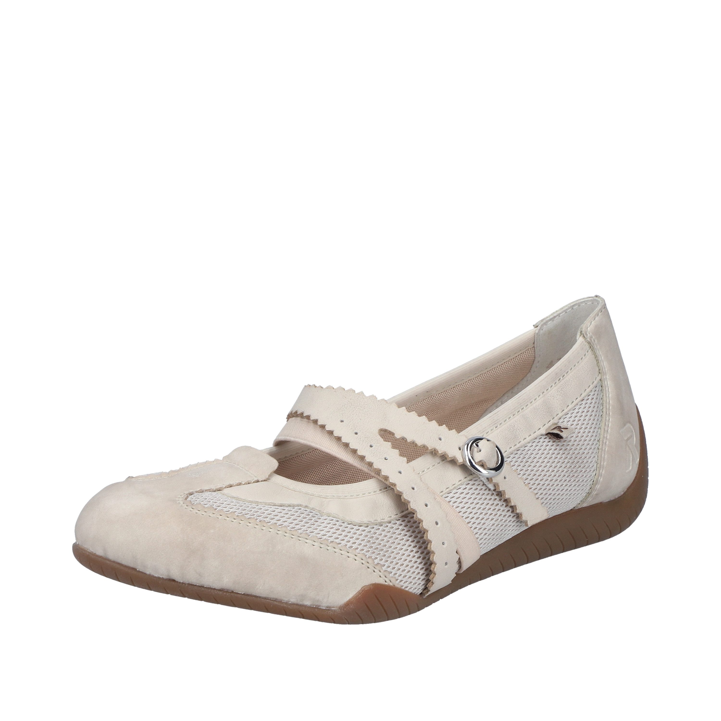 Rieker Riemchenballerina Schlupfschuh, Flats, Slipper mit Mesheinsatz