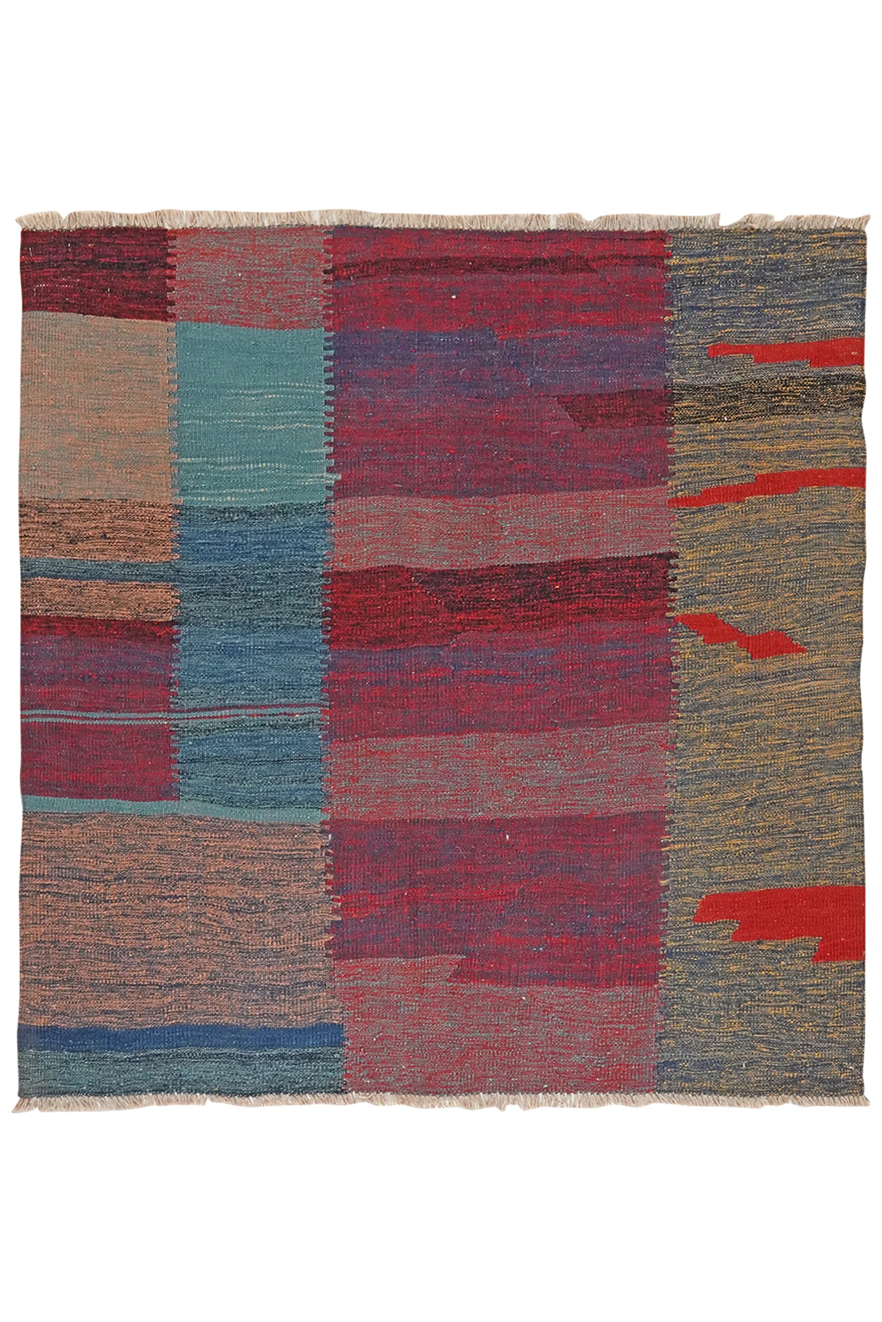Rugtales Teppich Kelim Gashgai 123x121cm, Rechteck, Handgemachtes Unikat, nachhaltig und fair gefertigt