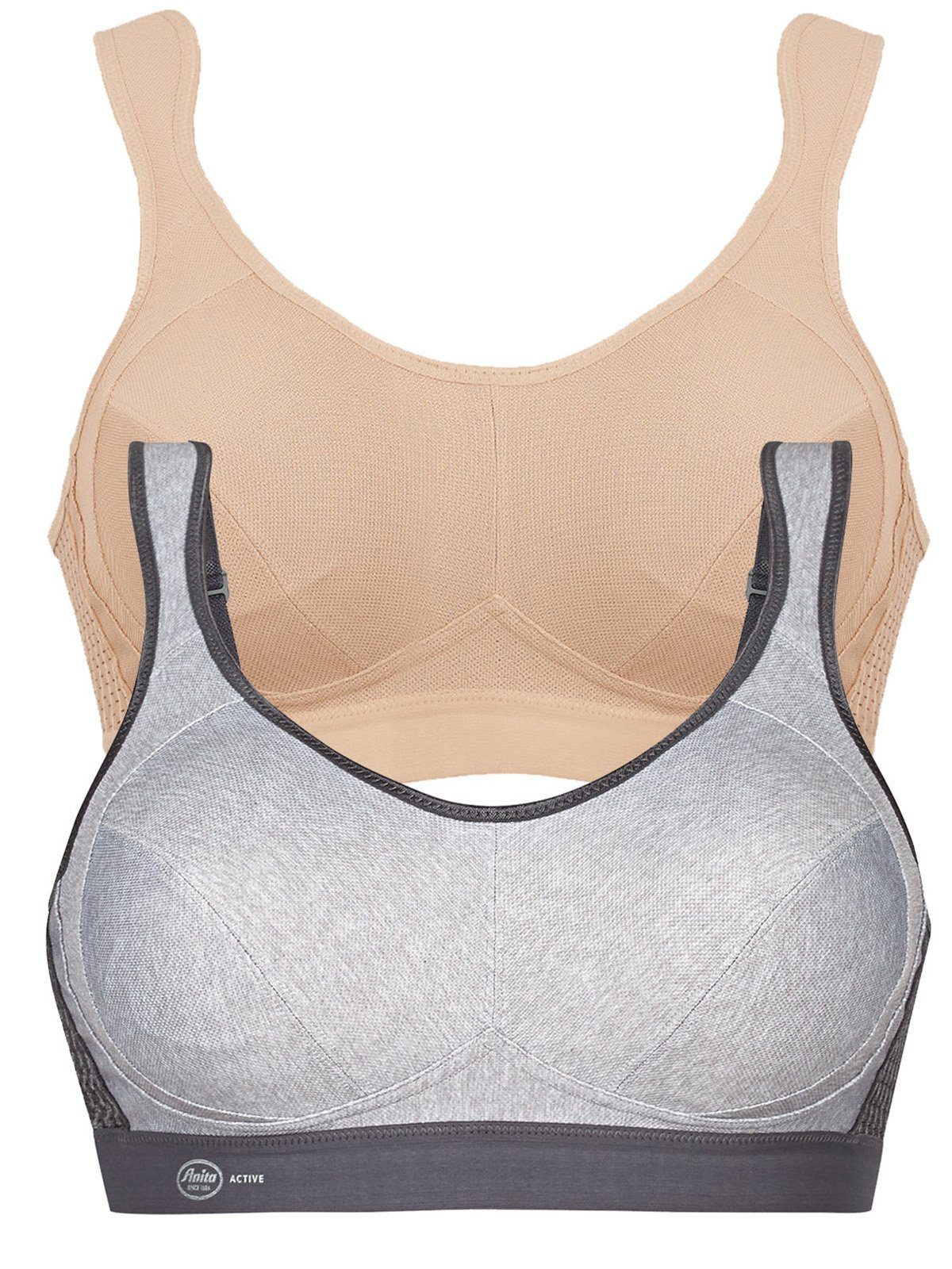 Active (Spar-Set, Anita extreme control Desert-Grey Sport 2er-Pack) Stützfunktion Sport-BH BH 2-tlg.,