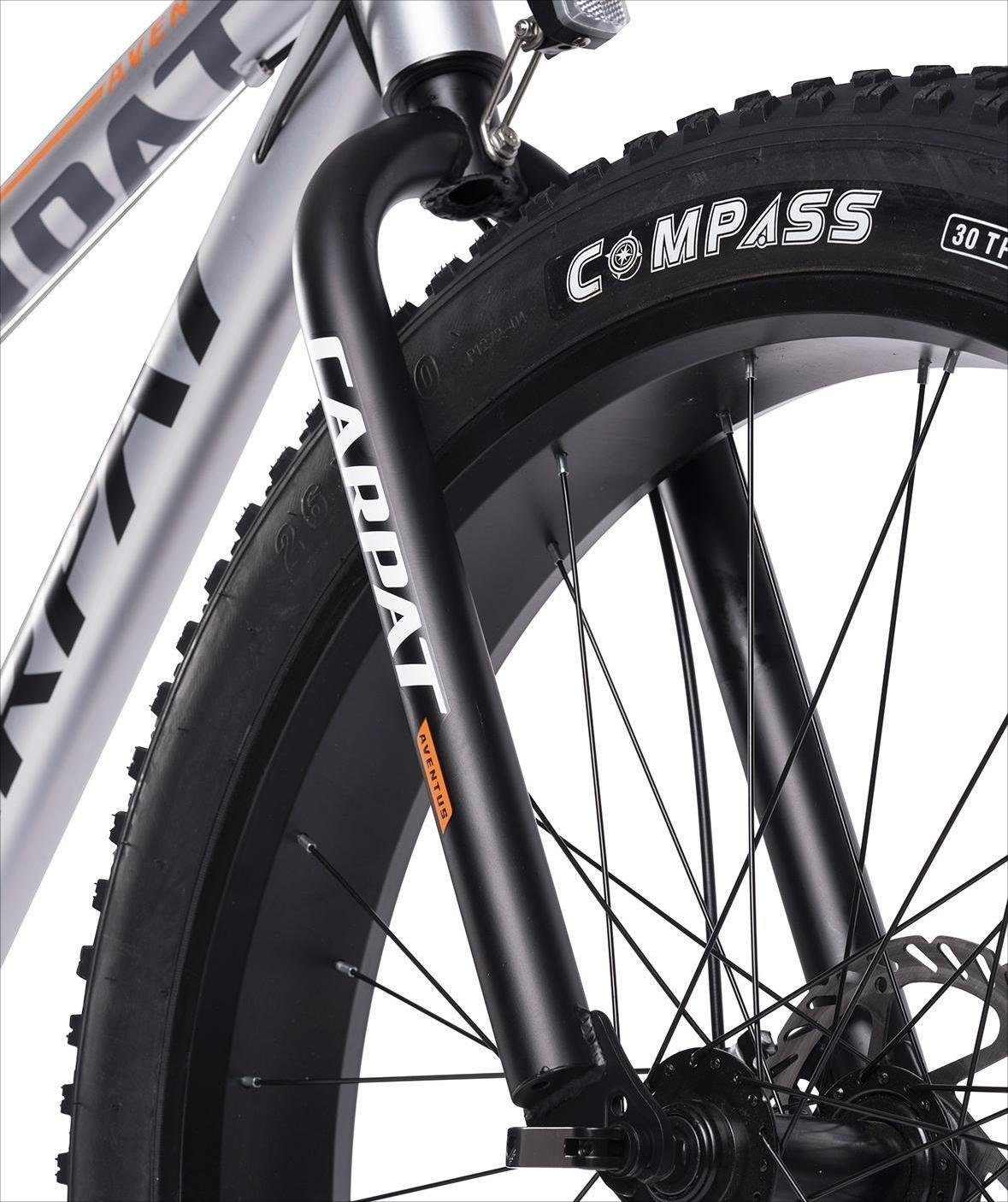 CARPAT SPORT Fatbike 26 Zoll Fat Tire 4.0 Hardtail MTB für Herren Damen und Jungen, 7 Gang Shimano, Kettenschaltung, Alu-Rahmen Fahrrad, Fat Bike Mountainbike