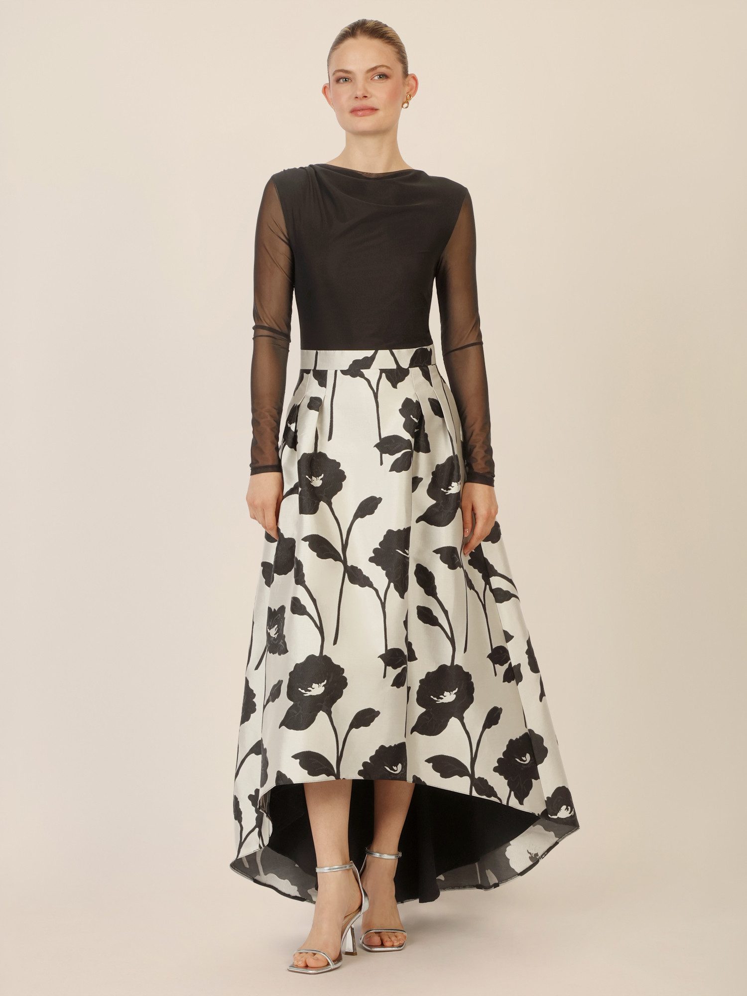 Apart Abendkleid mit floraler High-Low-Rockpartie günstig online kaufen