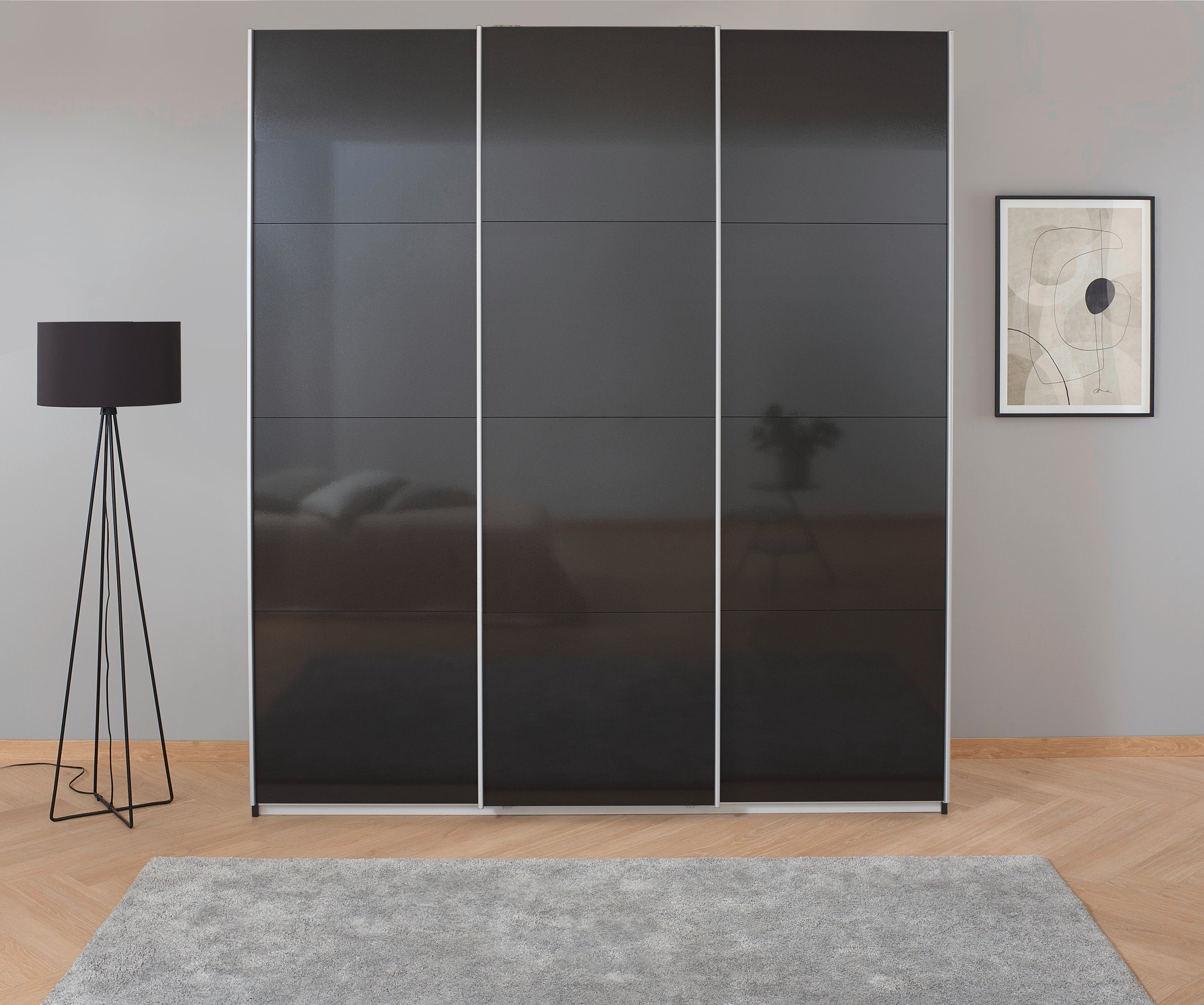 rauch Schwebetürenschrank Kleiderschrank Schrank Garderobe KOLUNA mit Hochglanz-Front (Breiten 203/271/315/360 cm Höhen 210/229 cm) inkl. 2 Innenschubladen sowie extra Einlegeböden MADE IN GERMANY