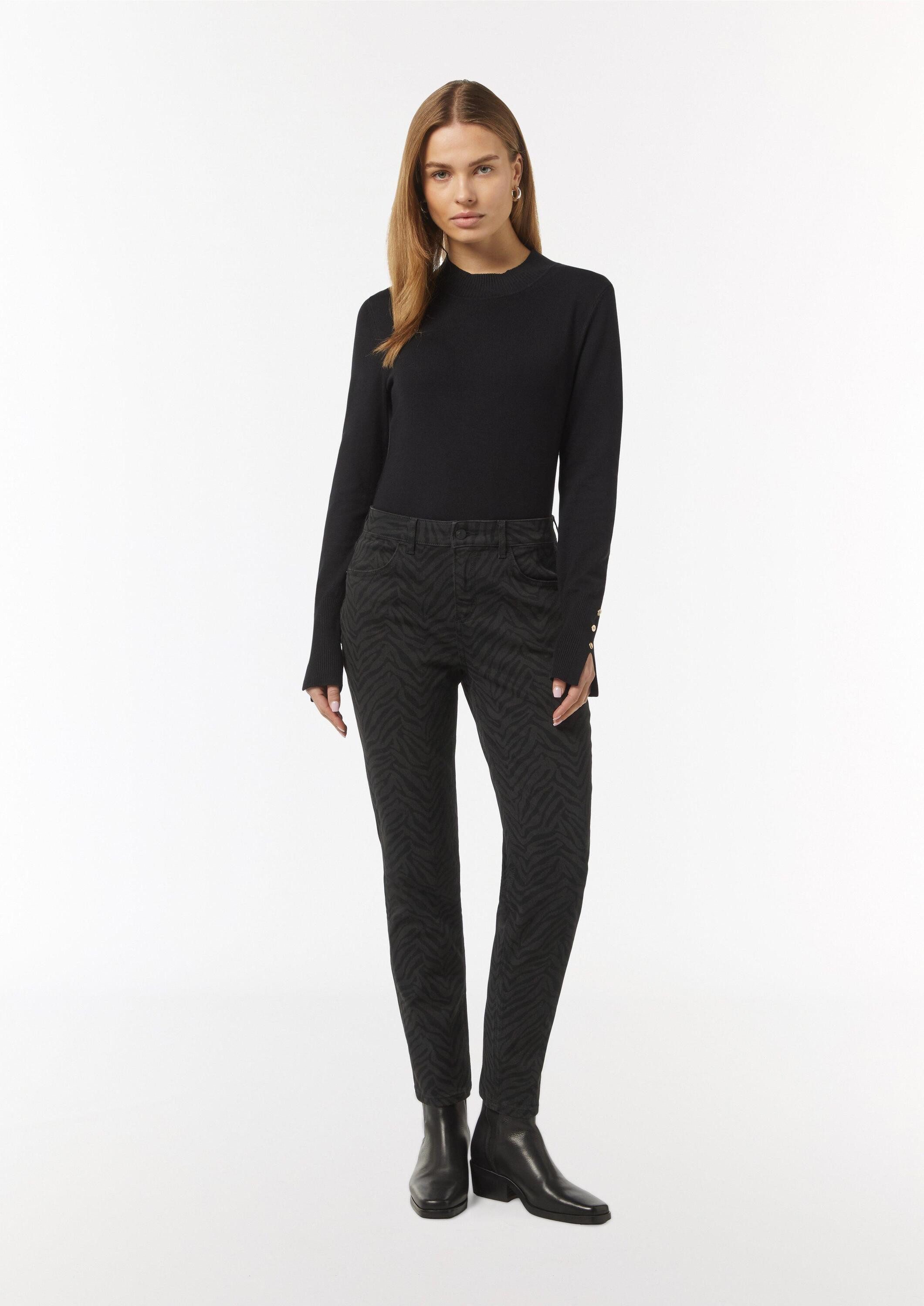 comma Slim-fit-Jeans Jeans-Hose Jeans mit Animal-Print