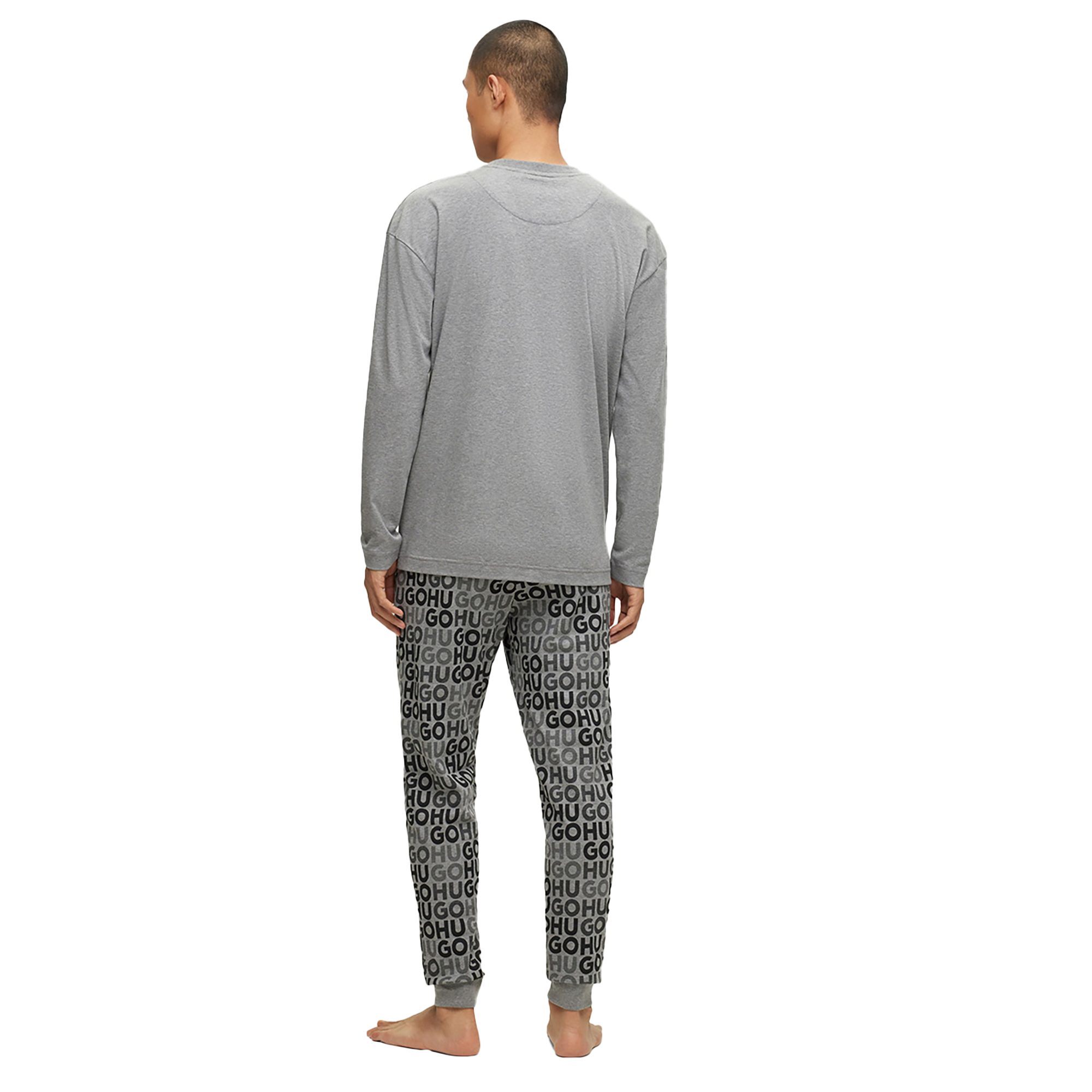 HUGO Homewearhose HUGO MONOGRAM LONG SET, Homewear, Grau günstig online kaufen