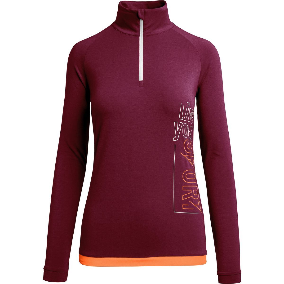 MARTINI Funktionsunterhemd Heartbeat Damen Stylischer Langarm-Baselayer mit Frontzipp aus elastischem