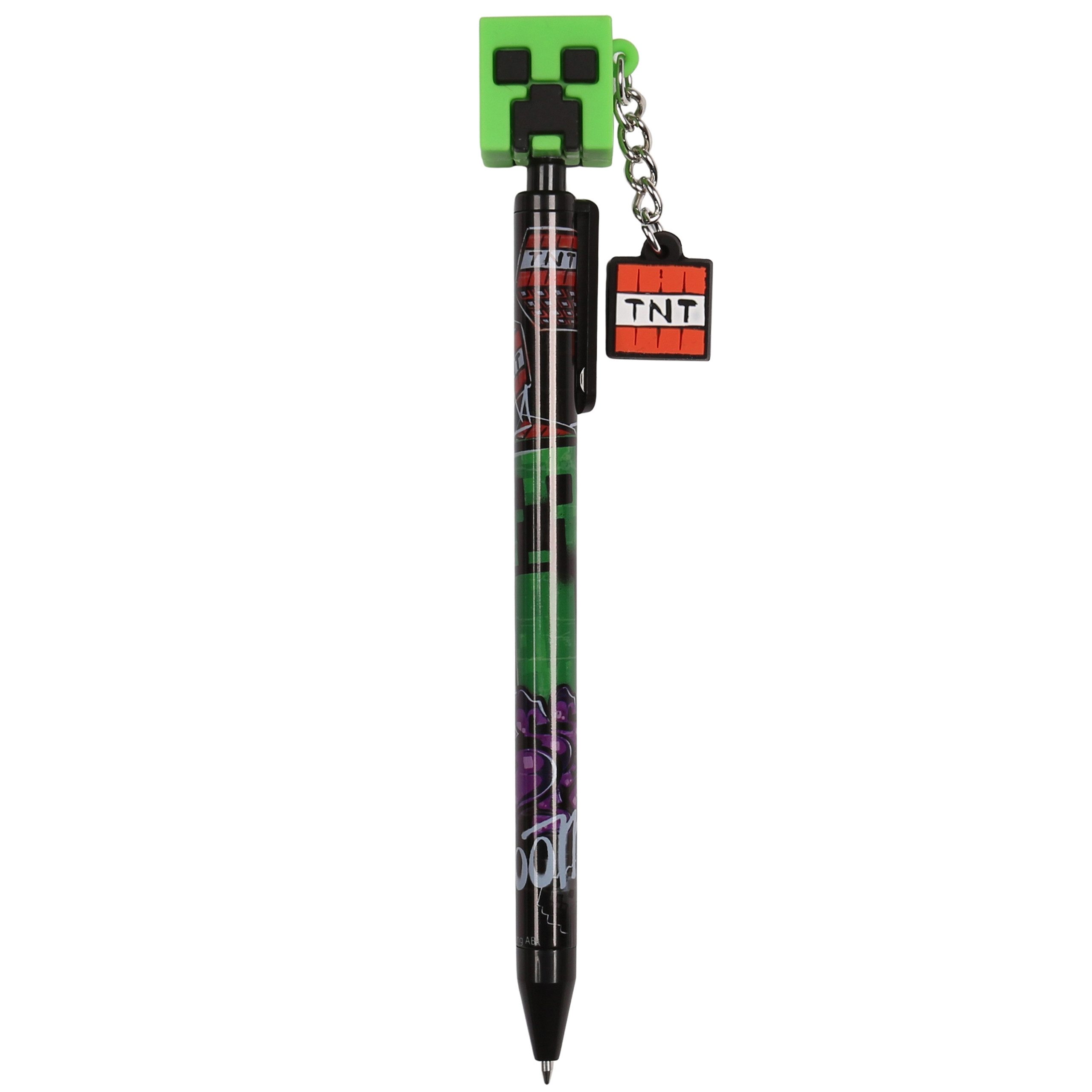 Minecraft Kugelschreiber Minecraft Kugelschreiber – schwarze Tinte, Topper und Anhänger