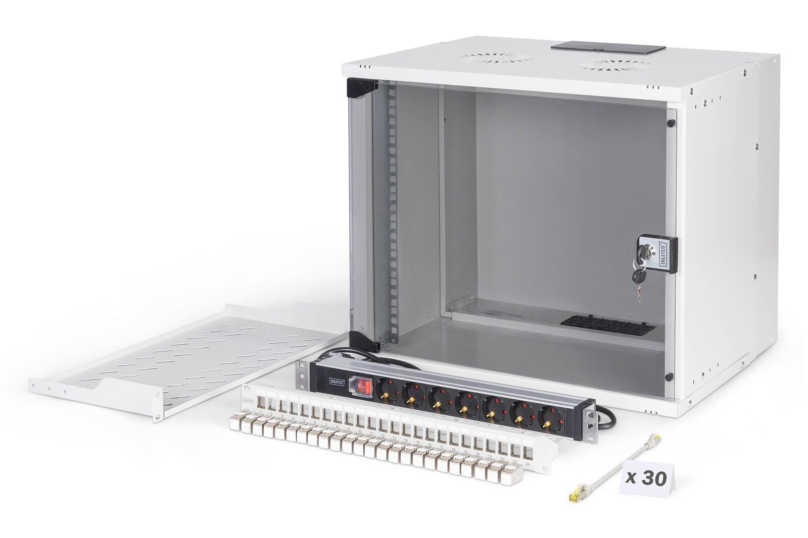 Netzwerkschrank Netzwerk-Set SOHO Pro, 483 mm (19) - 9HE, 540 x 4