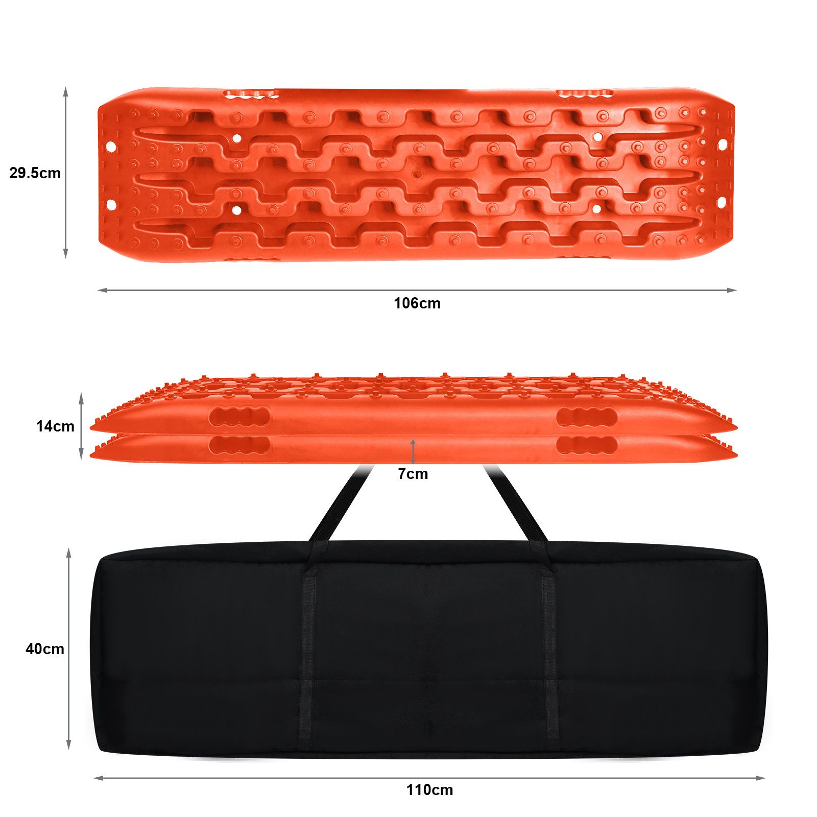 FIVMEN Anfahrhilfe 2X Sandbleche Anfahrhilfe mit Aufbewahrungstasche, Tragbare, Tracktionshilfe Traktionsband Traktionsmatte Gripmatte Set