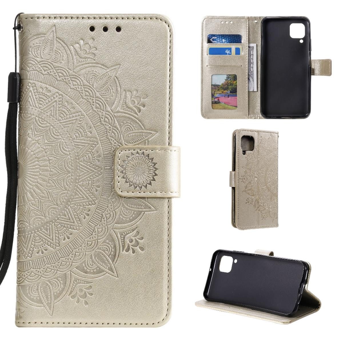 CoverKingz Handyhülle Huawei P40 Lite Handy Hülle Flip Case Cover Handytasche Bumper, Klapphülle Schutzhülle mit Kartenfach Schutztasche Motiv Mandala