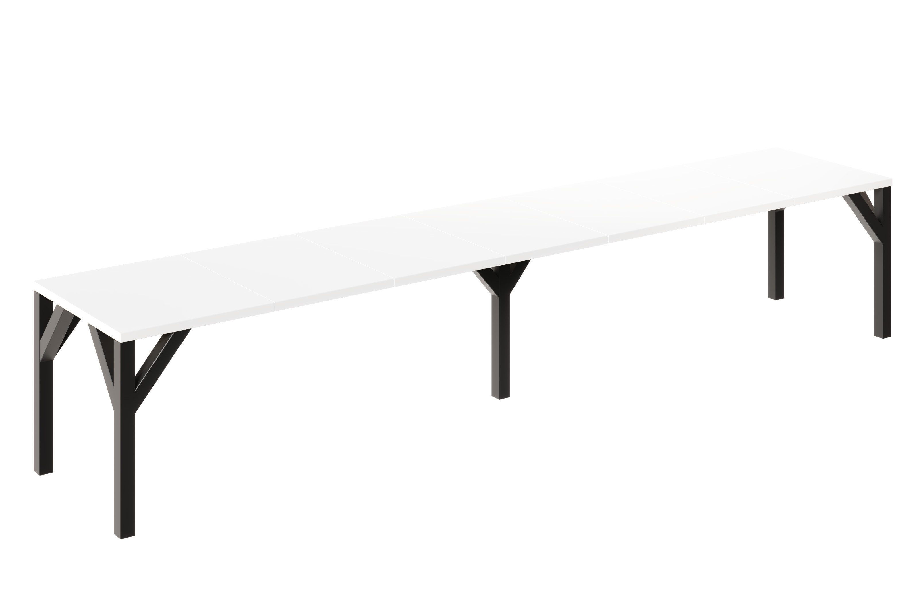 Endo-Moebel Essgruppe XXL "Dunaj" 130-405cm ausziehbar, Tischgruppe, für bis zu 12 Personen, (8-tlg., 1 ausziehbarer Esstisch, 8-12 Stühle), samt Drehstuhl, riesiger 4m langer erweiterbarer Esstisch