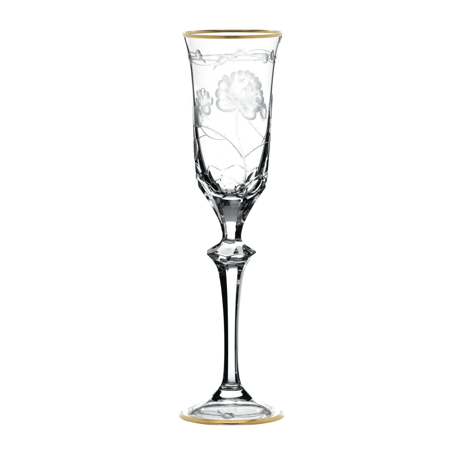 Sektglas Monrose Gold (26,2 cm) - Kristallglas mundgeblasen · von Hand geschlif