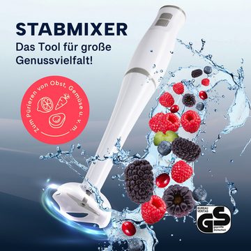 GOURMETmaxx Stabmixer, 400,00 W, mit Messbecher und 2 Leistungsstufen für Desserts,Soßen,Smoothies etc.