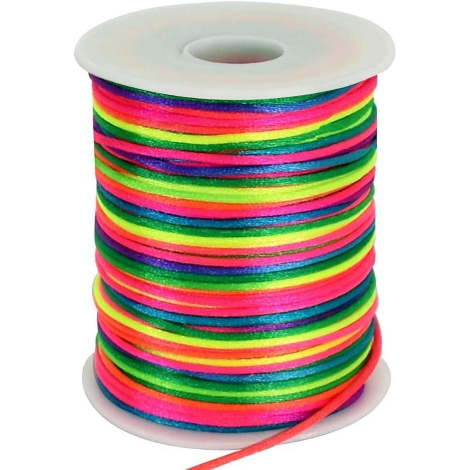 LuxusKollektion Kordel Nylonschnur Regenbogen 2mm x 100m für