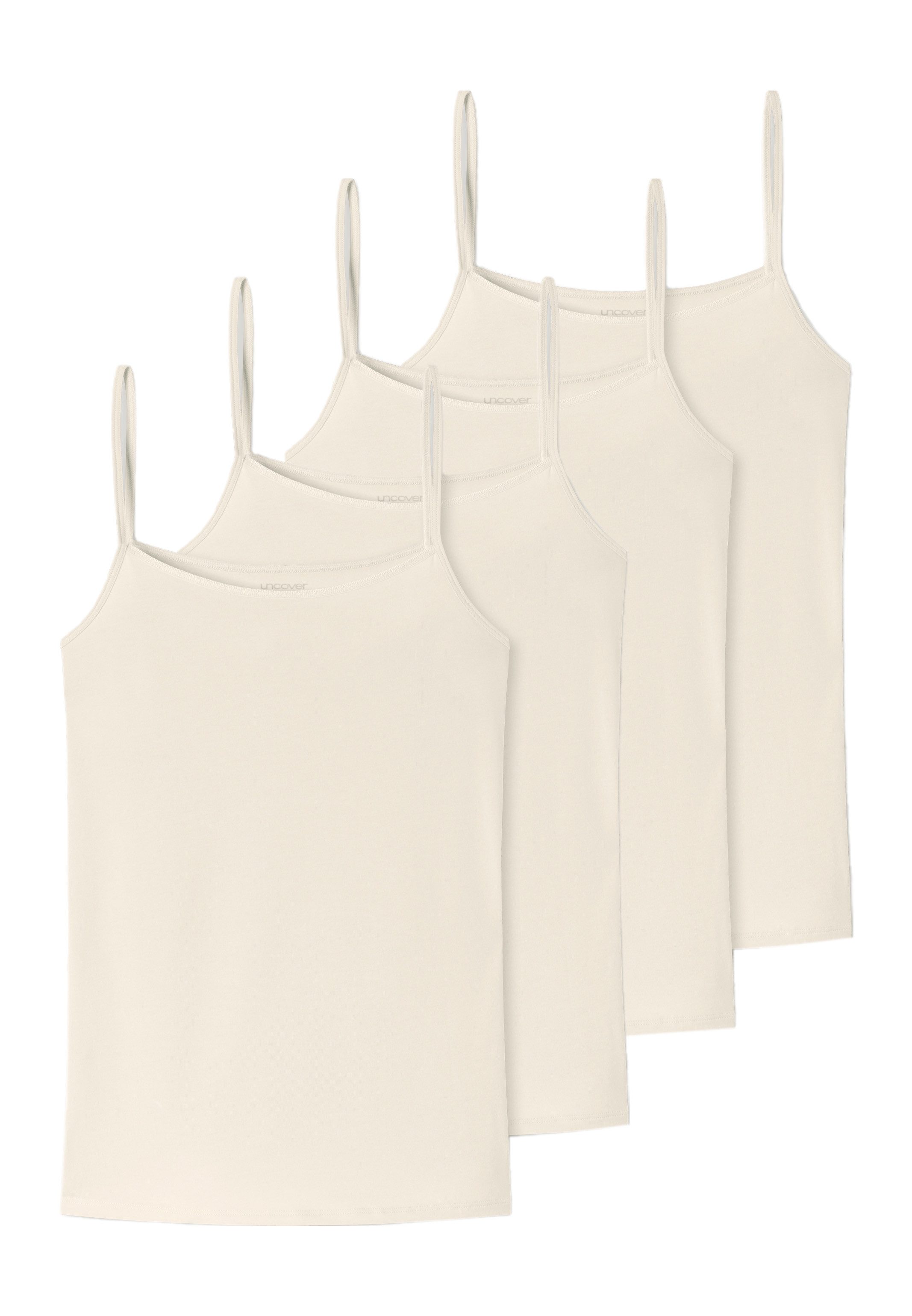 uncover by SCHIESSER Unterhemd 4er Pack Bamboo Cotton (Spar-Set, 4-St) Spaghetti Top - Baumwolle - Atmungsaktiv - Hochwertig verarbeitet