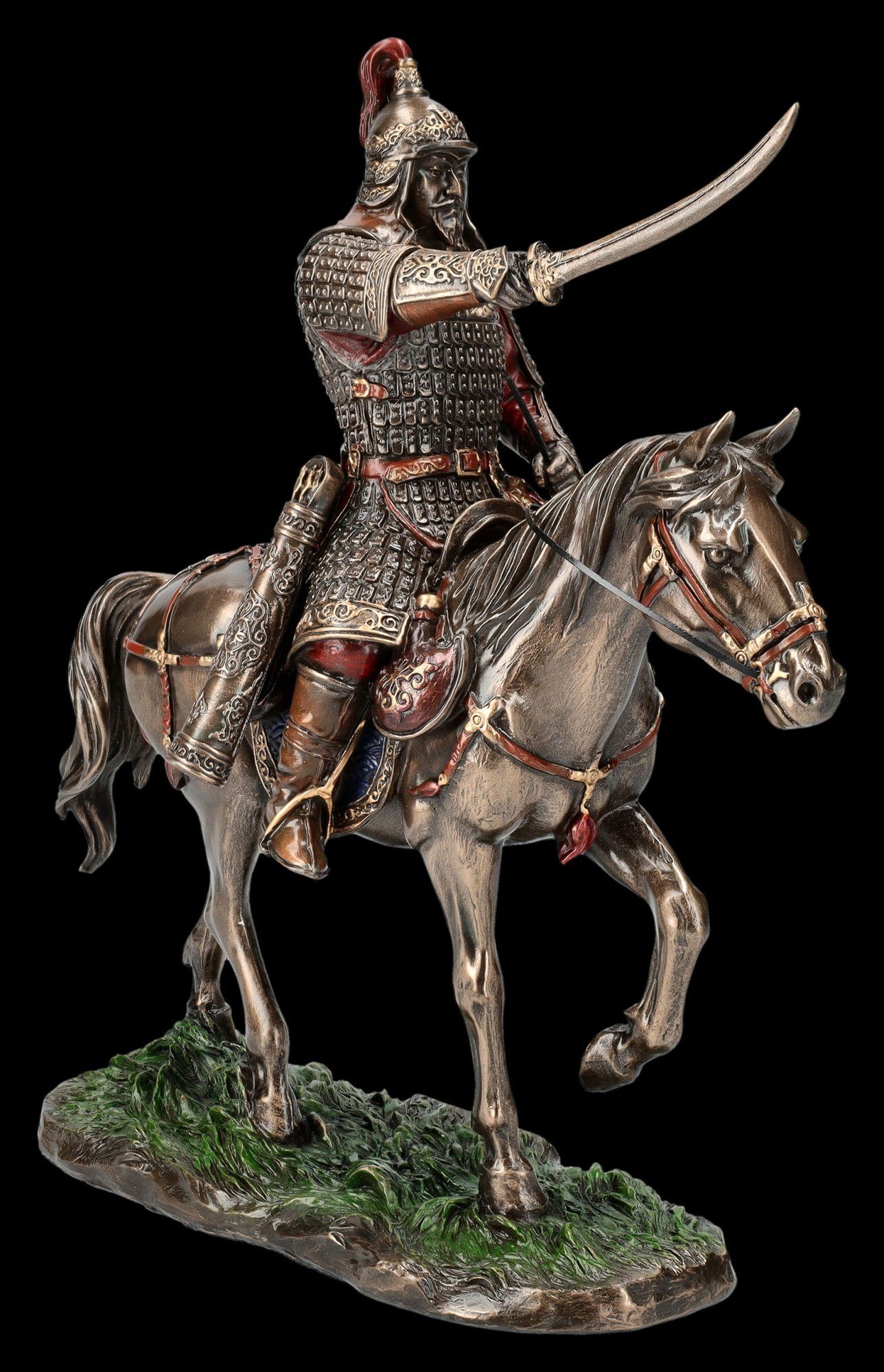 auf Mythologie Khan mit Figur Dschingis - Figuren Dekofigur GmbH - Veronese Shop Deko Säbel Pferd