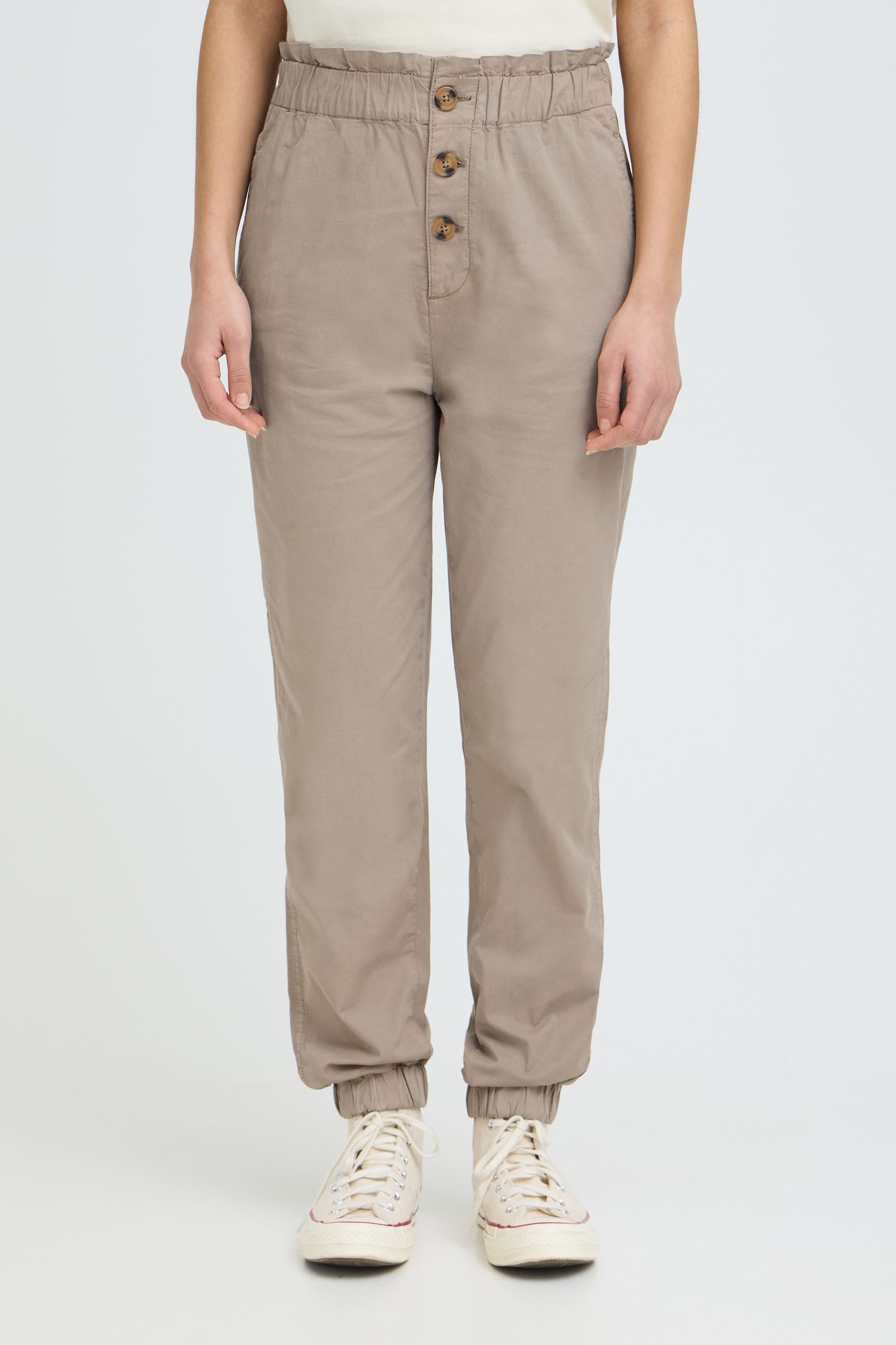 OXMO Chinohose OXCobie Stoffhose mit Paperbag-Bund