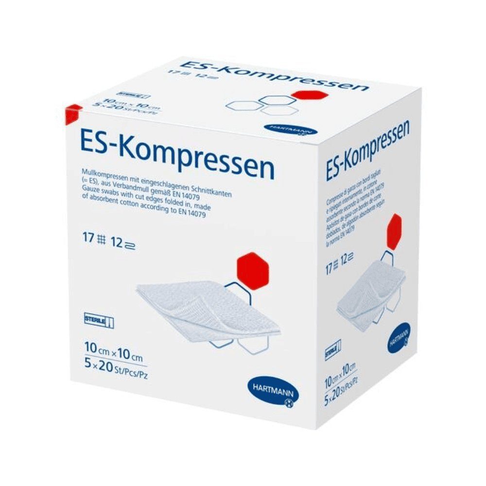 Kalt-Warm-Kompresse Hartmann ES-Kompressen 10 x 10 cm, 12-fach, steril - 5 x 20 Stück -