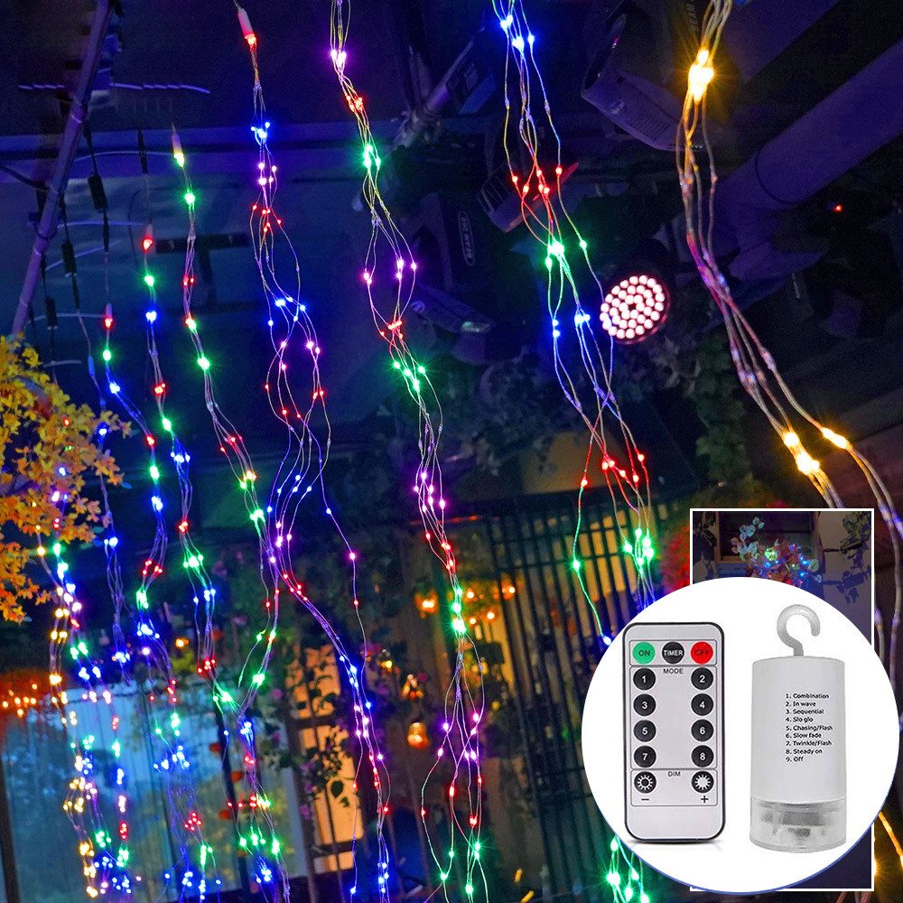 Qualra LED-Lichterkette 200LEDs Lichterschweif Wasserfall Batterie günstig online kaufen
