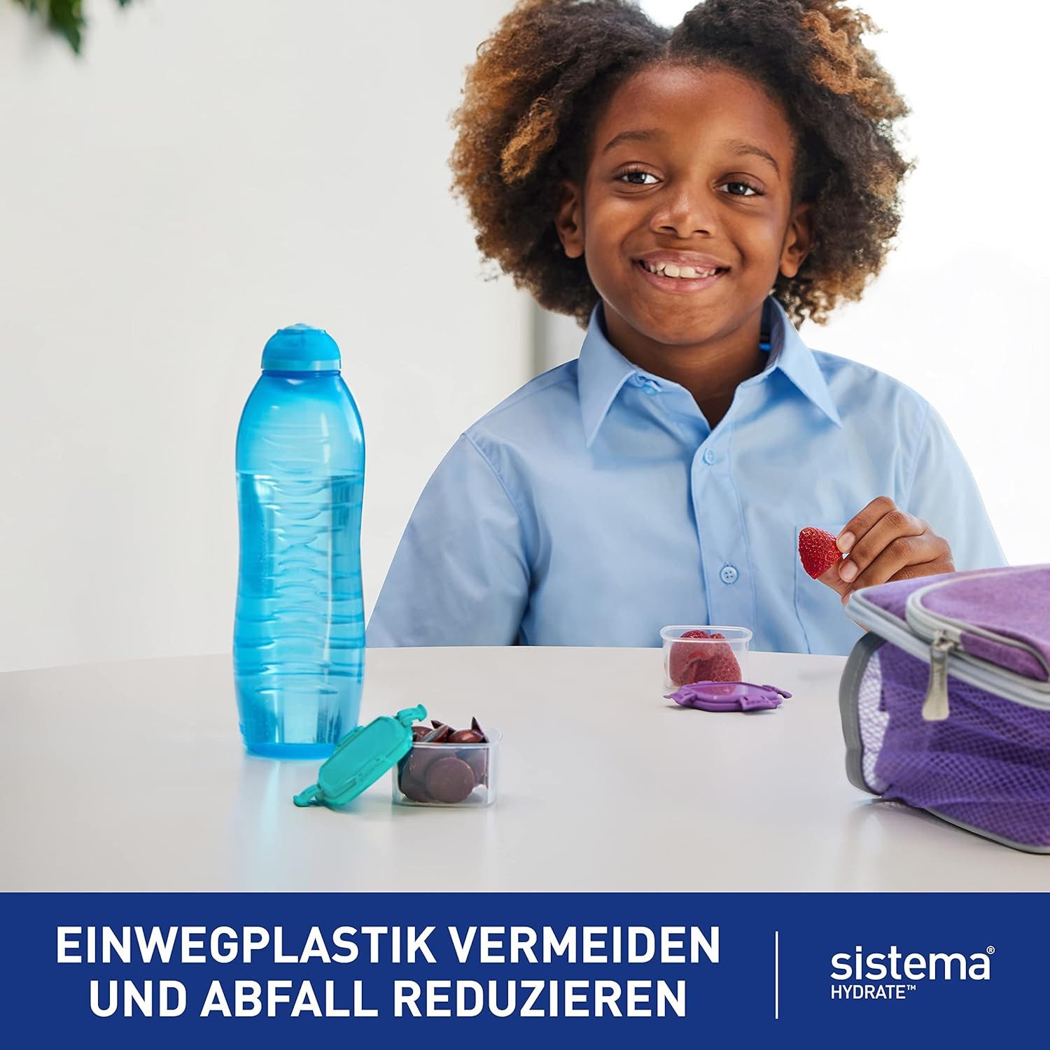 sistema Trinkflasche Sistema Twist'n' Sip Squeeze Wasserflasche 460 ml, BPA-frei, 4 Stück