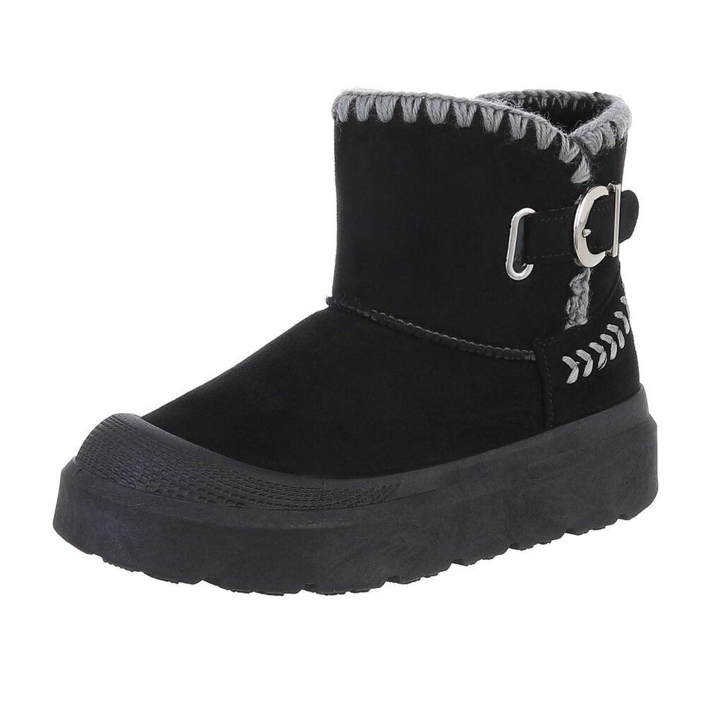 Ital-Design Damen Snowboots Freizeit Snowboots (87417643) Flach Stiefeletten in Schwarz