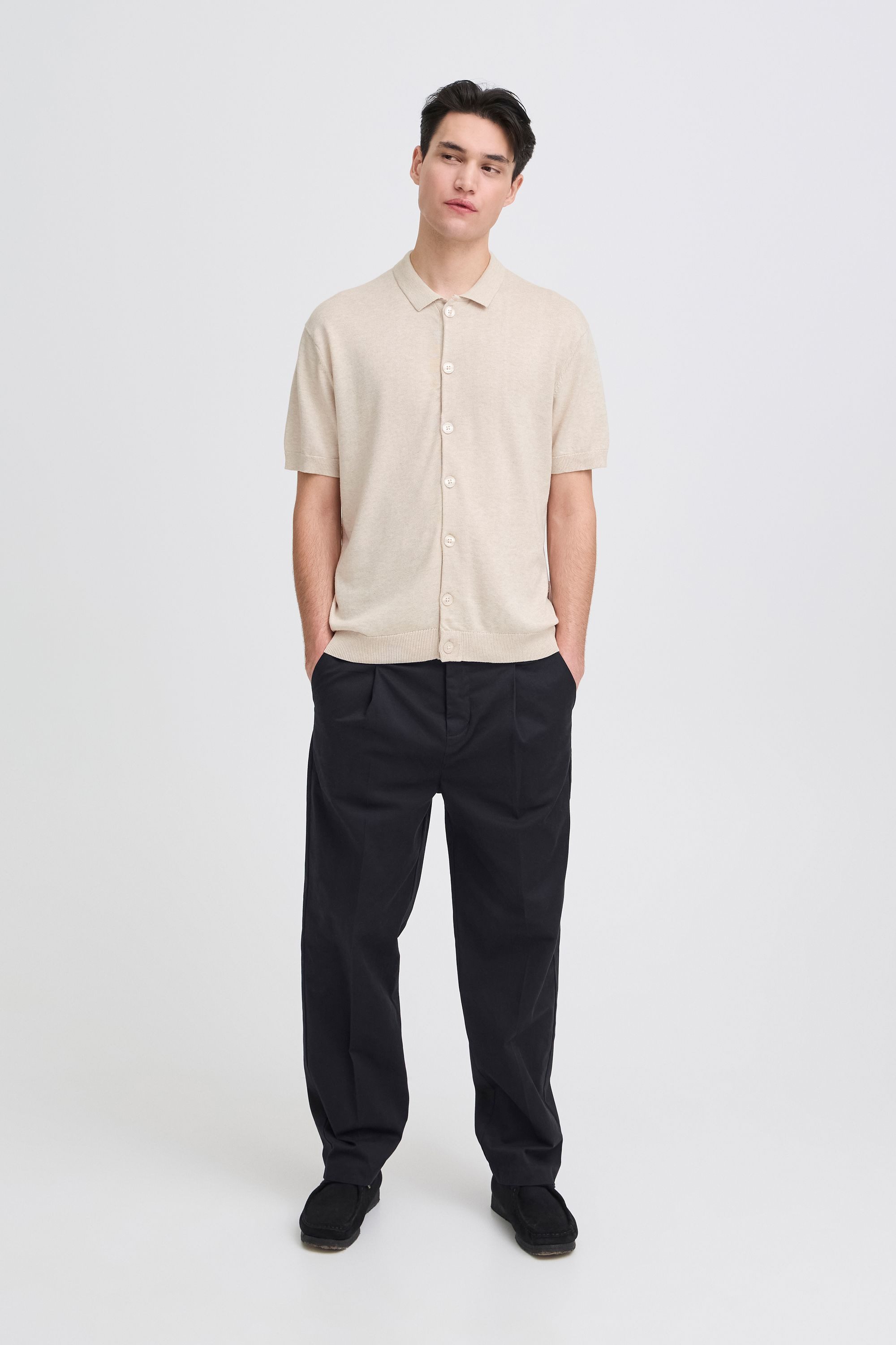 Casual Friday Kurzarmhemd CFBells Basic Strick Polohemd