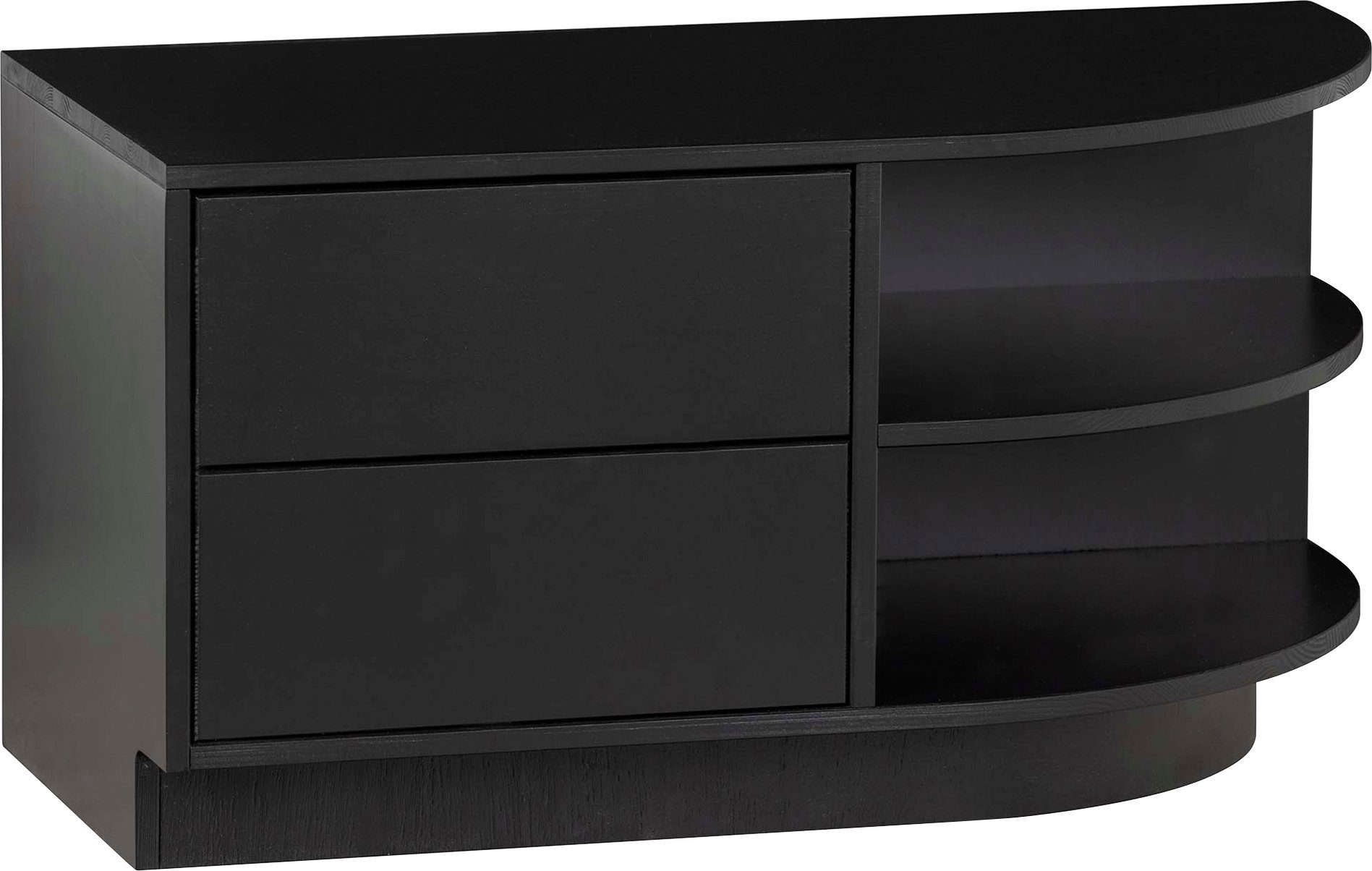 WOOOD Lowboard Finca, Kommode mit abgerundeten Abschlussregal, mit modernem Push-to-Open-System, Breite 78 cm